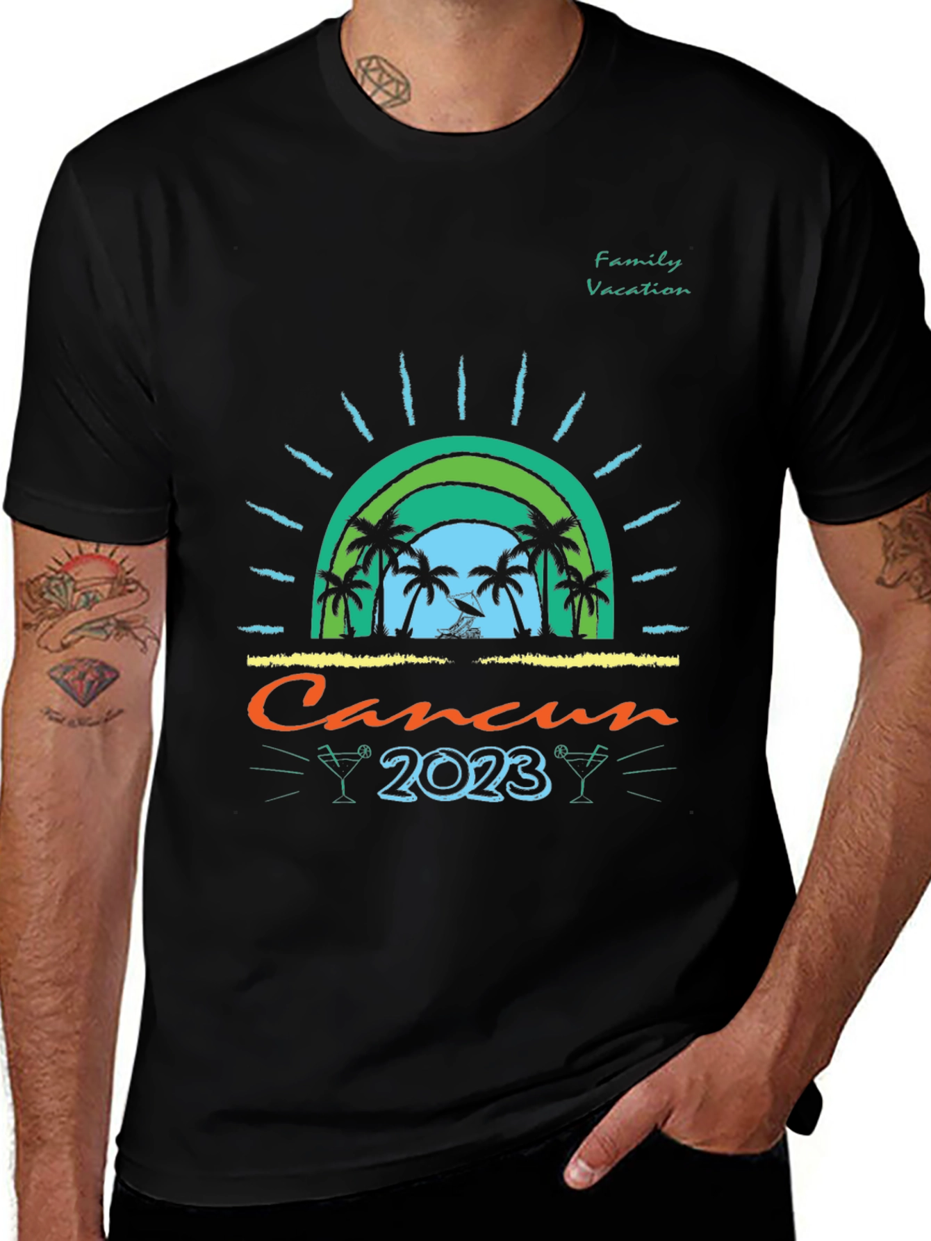 Cancun 2023 Family Vacation Graphic Tee