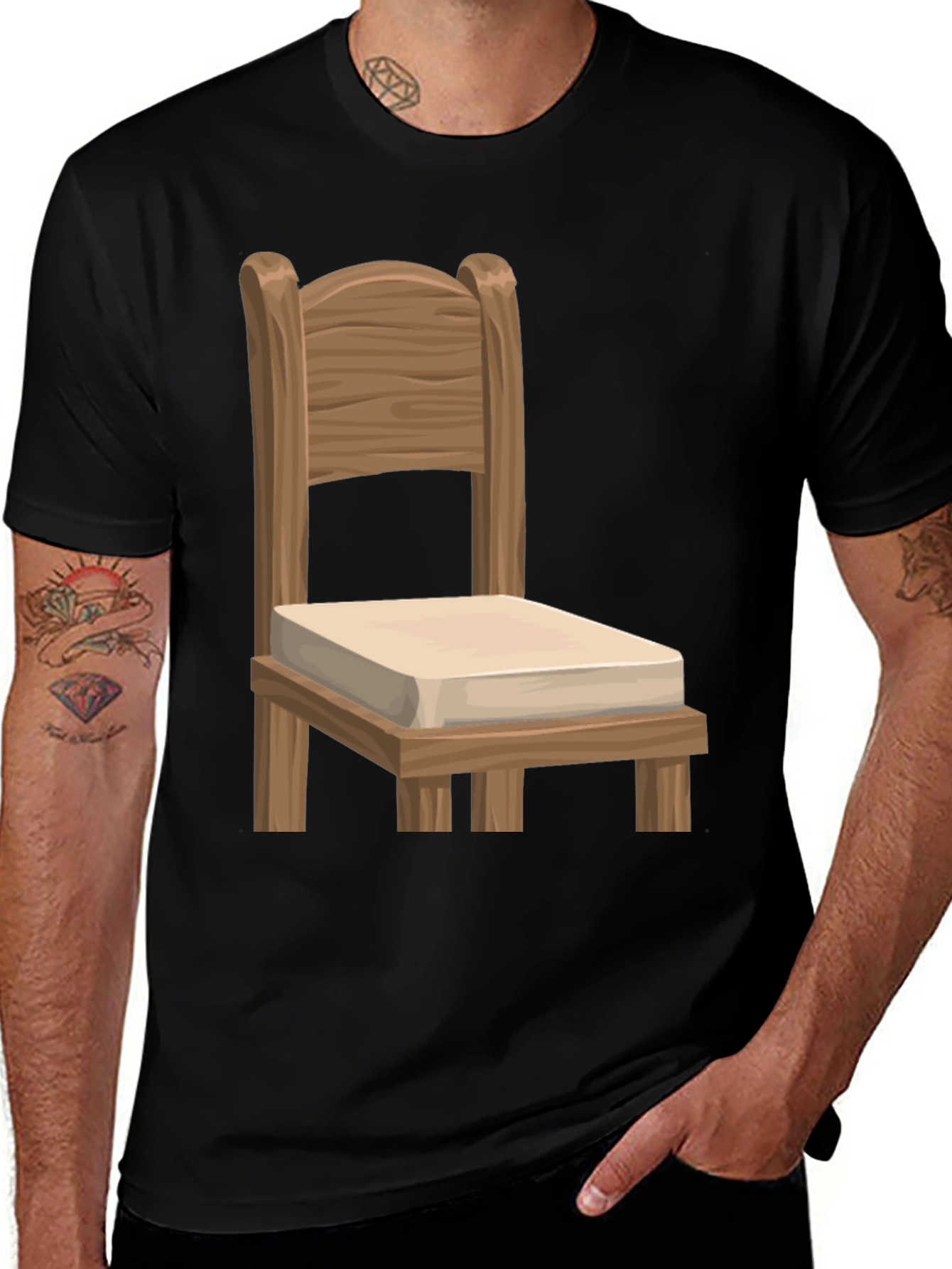 Variant 4 of Novelty Chair Graphic Tee - Unique Design, Soft Fabric