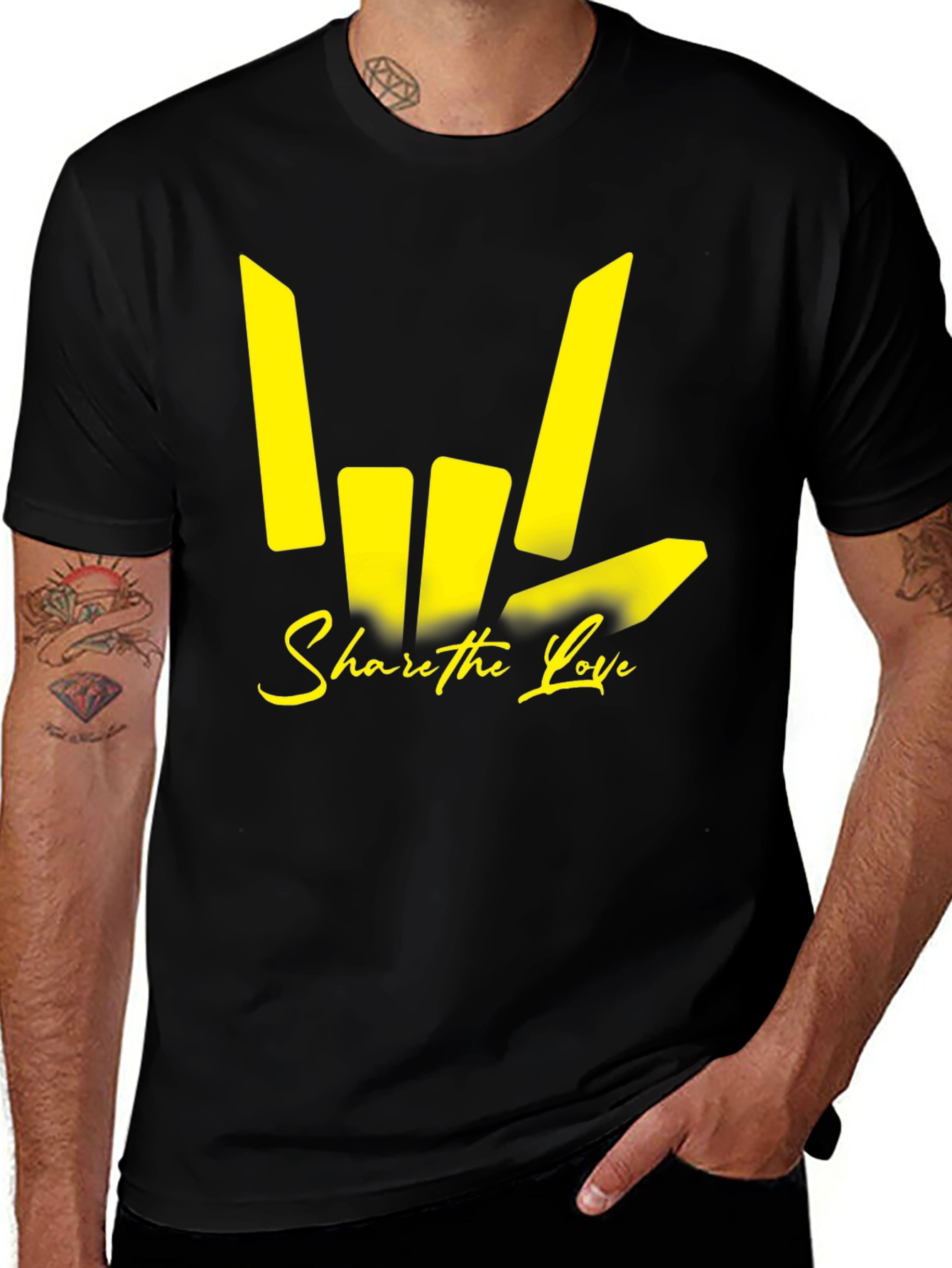 Variant 13 of Share The Love Graphic T-Shirt - Black