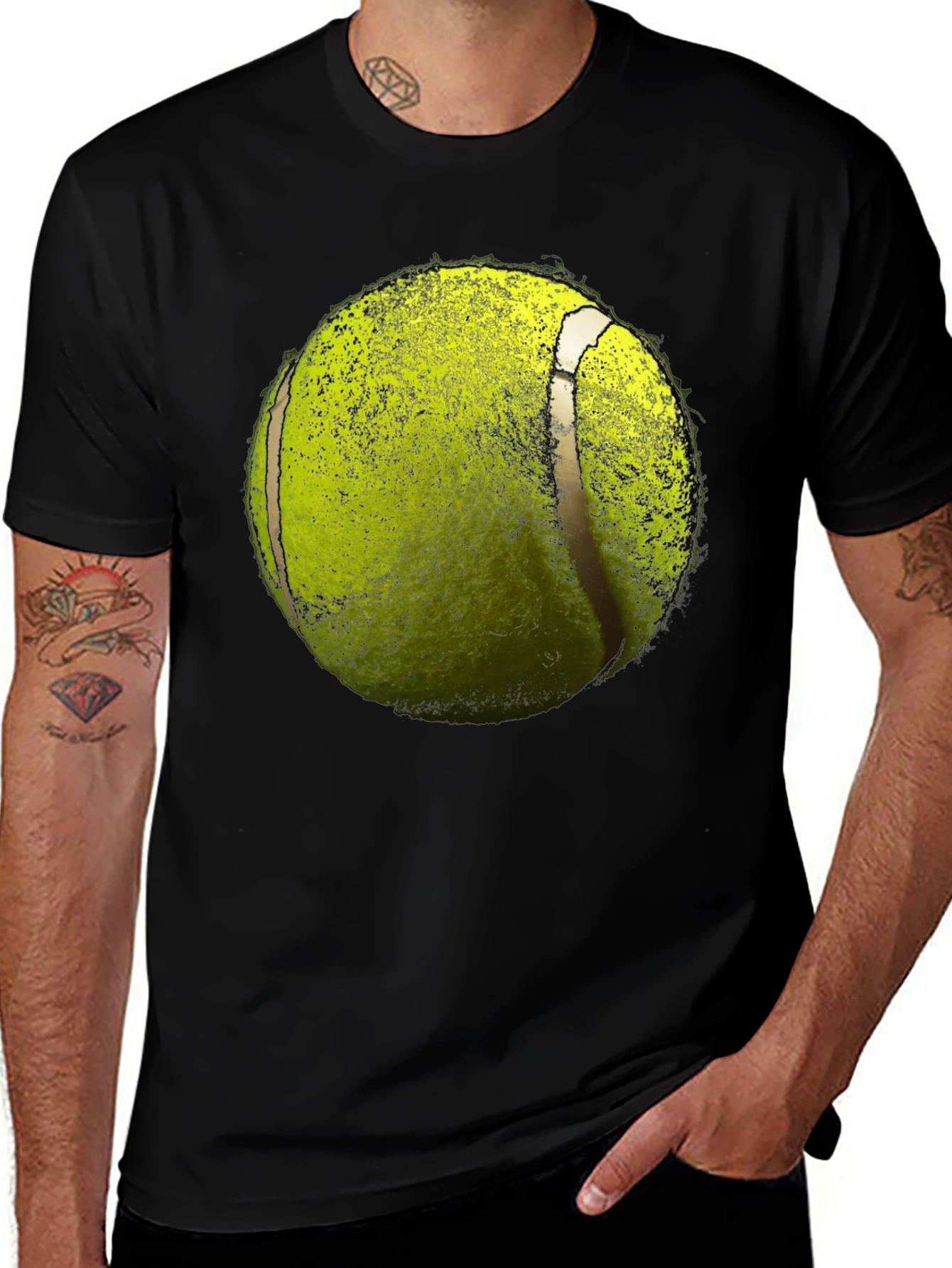 Variant 14 of Tennis Ball Graphic Tee - Sporty Style