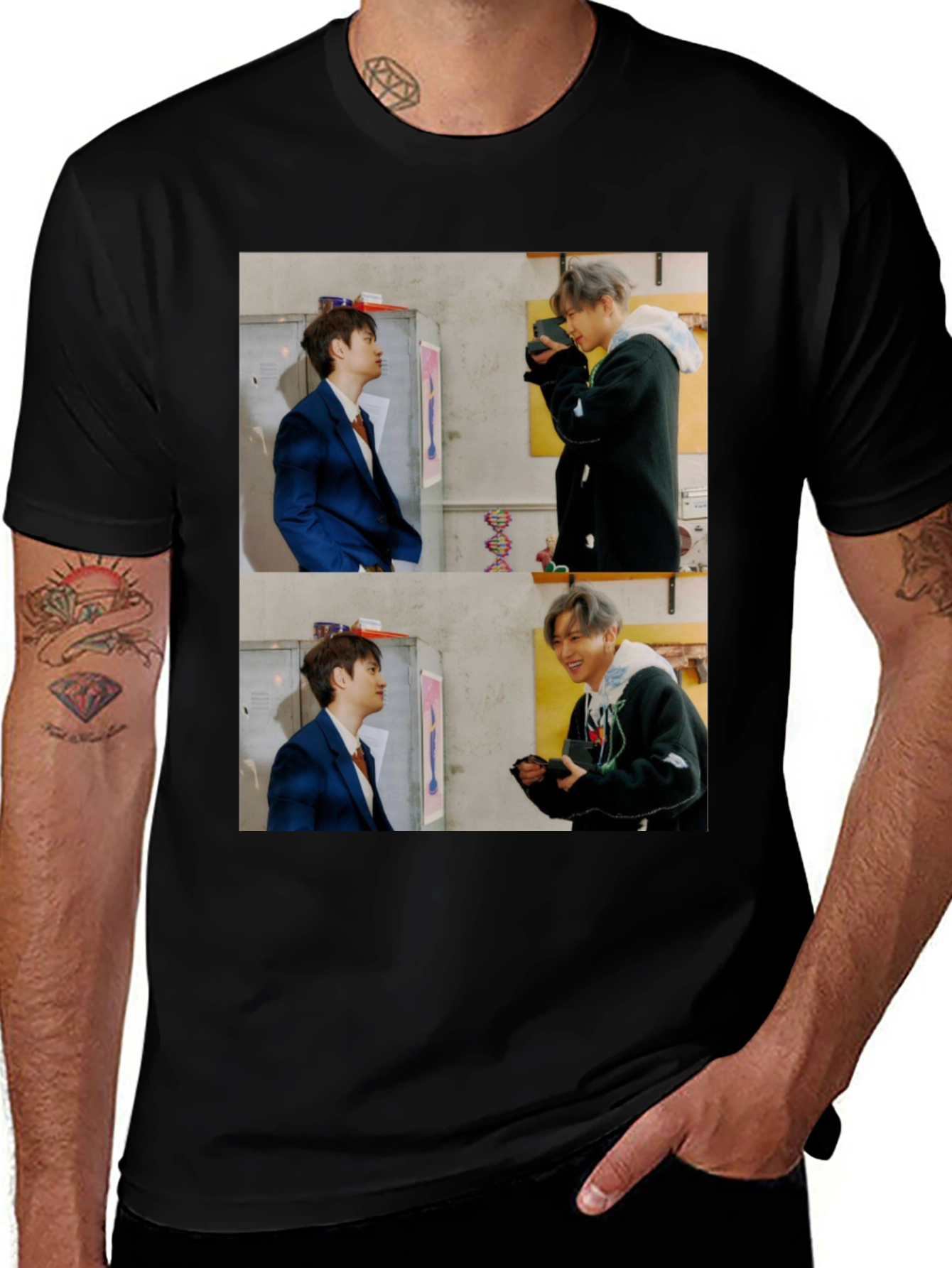 Variant 6 of Stylish Black Tee with Photo Print Design