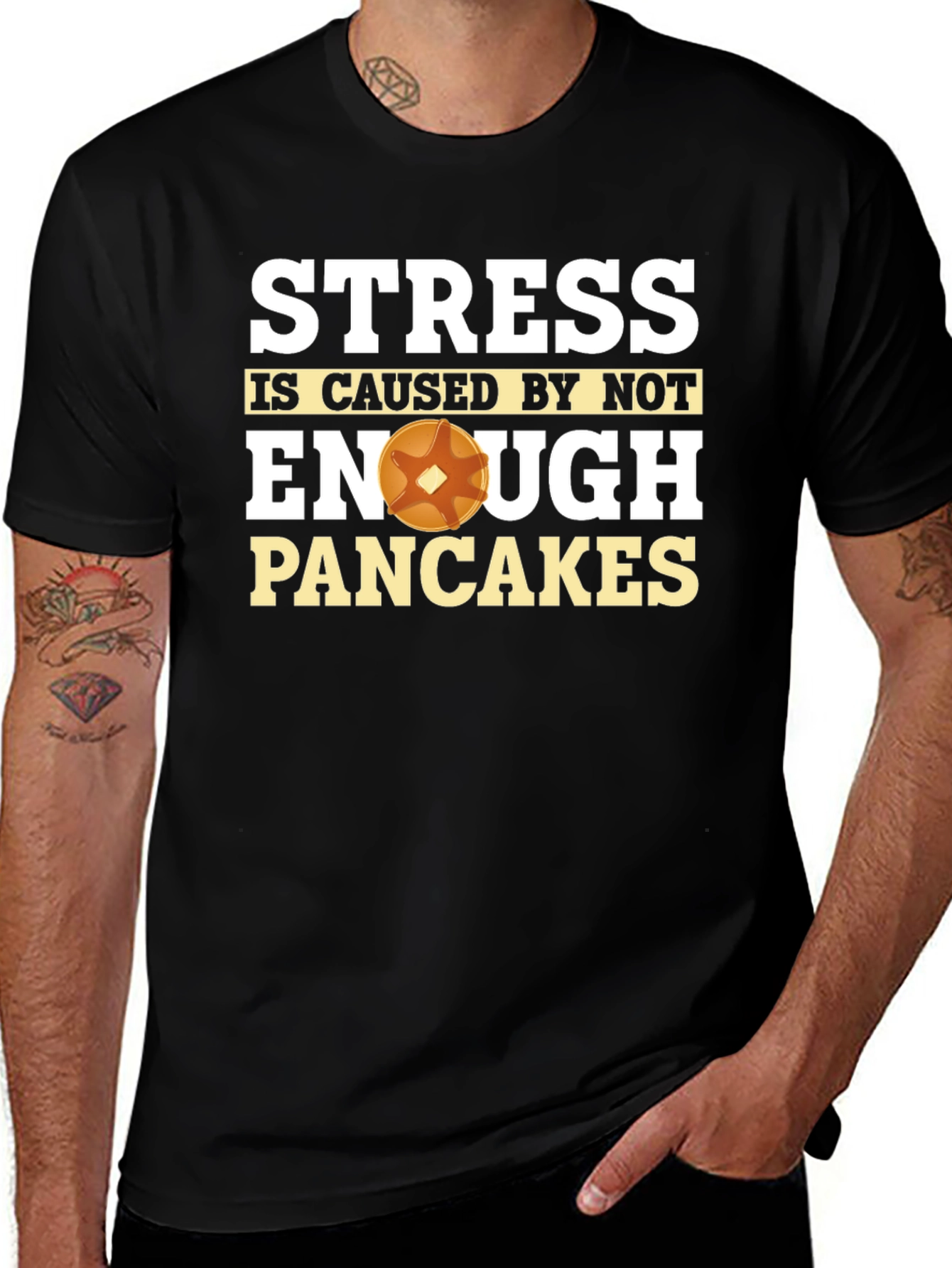 Variant 26 of Stress Pancakes Funny Graphic T-Shirt