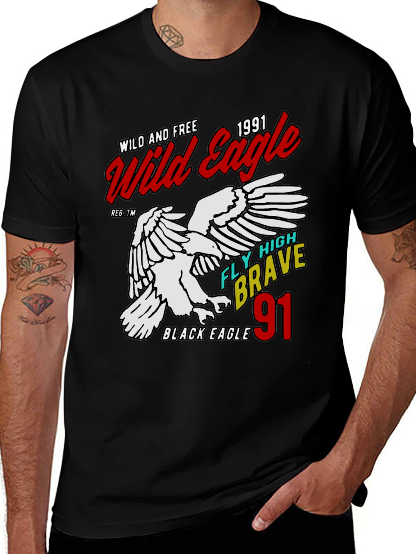 Variant 30 of Wild Eagle 1991 Graphic Tee - Black