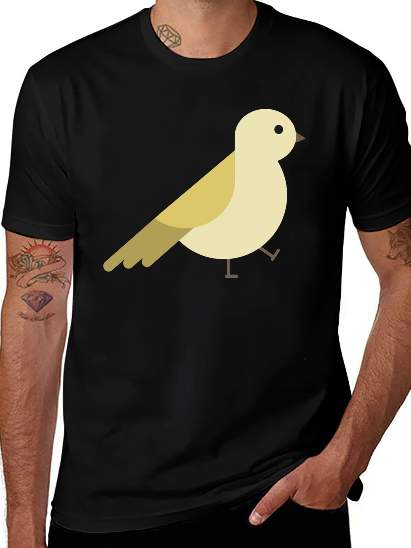 Variant 13 of Bird Graphic Black T-Shirt