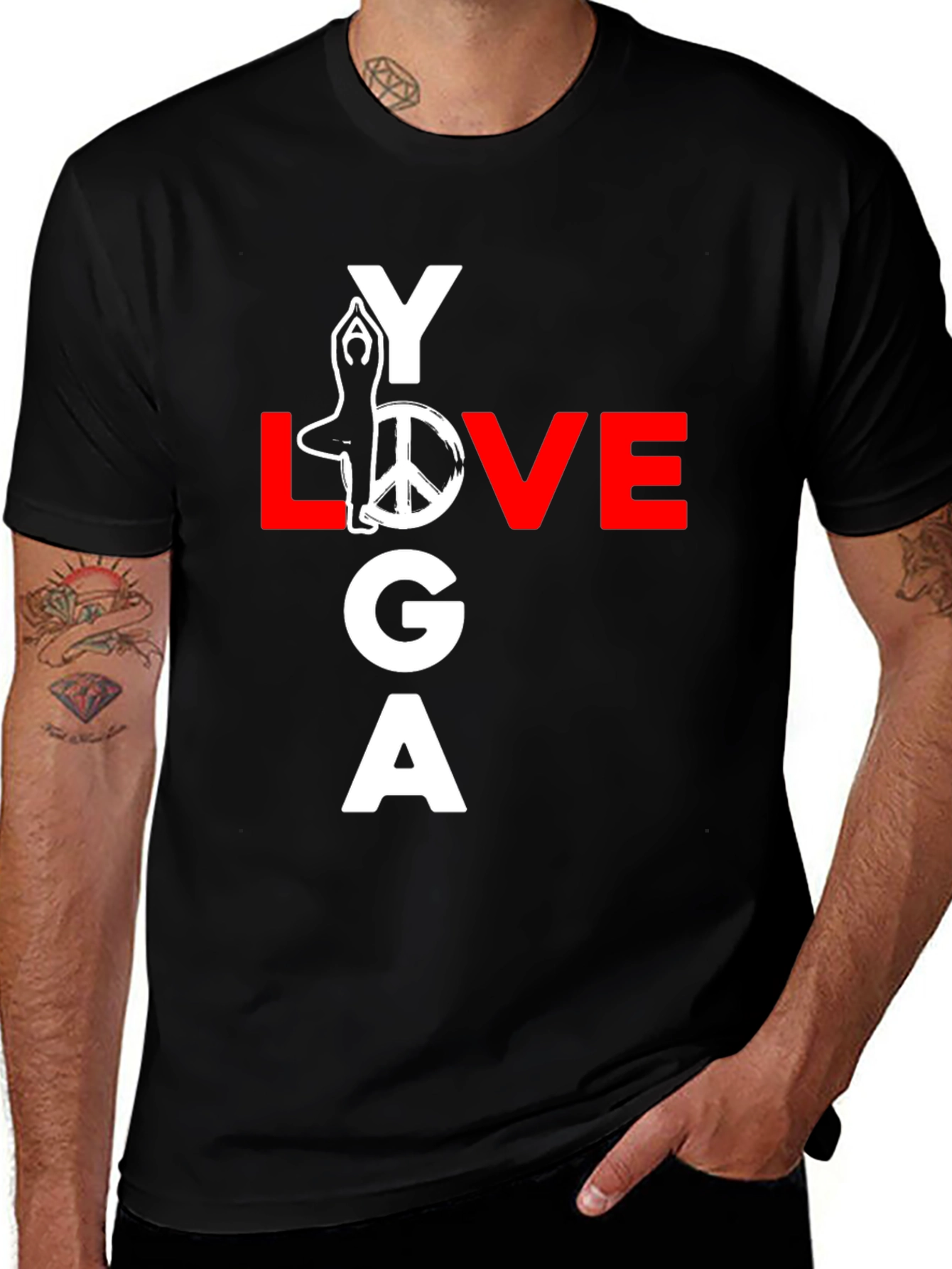 Variant 28 of Yoga Love Graphic Black T-Shirt