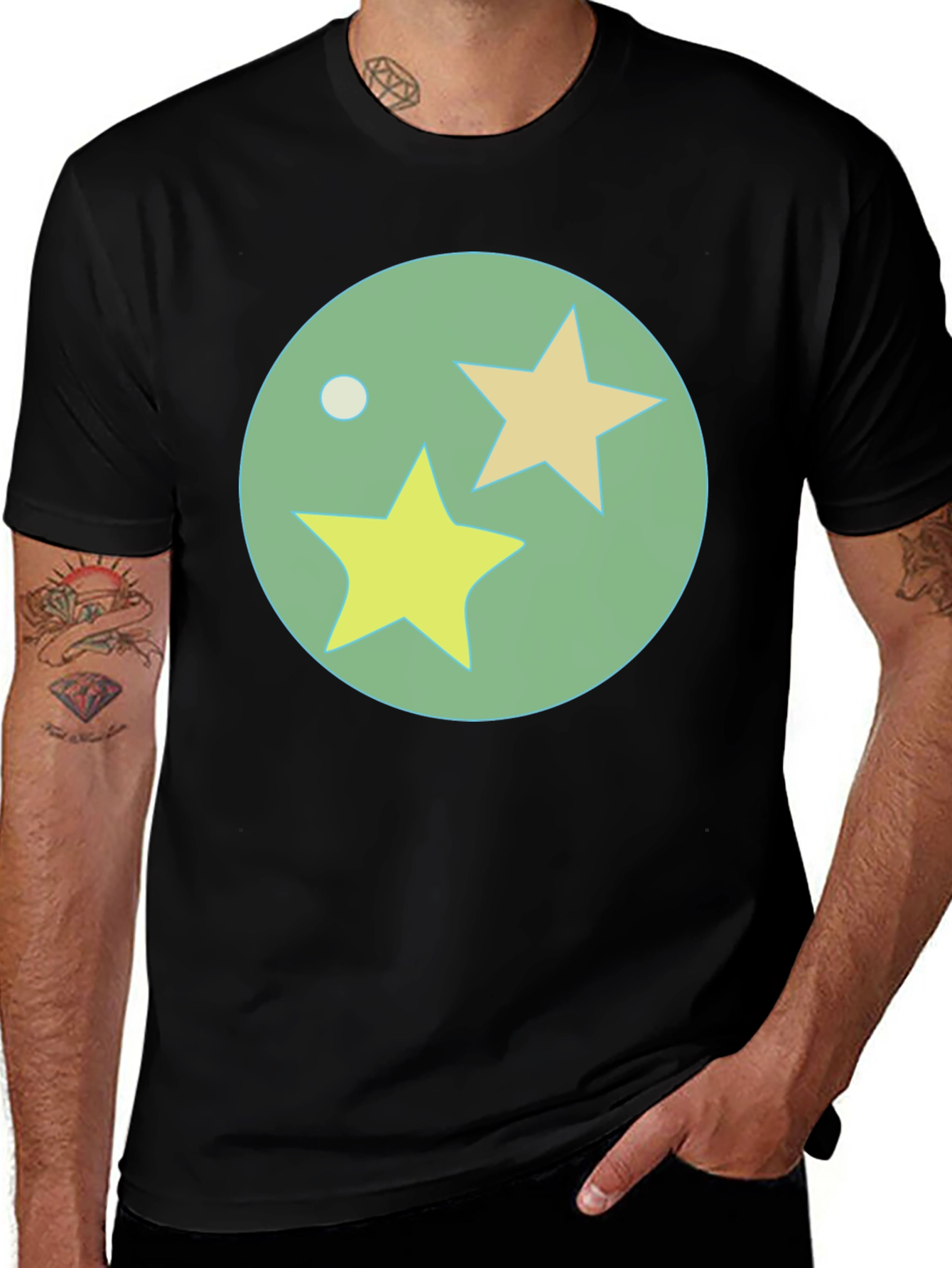 Variant 17 of Black T-Shirt with Starry Orb Graphic