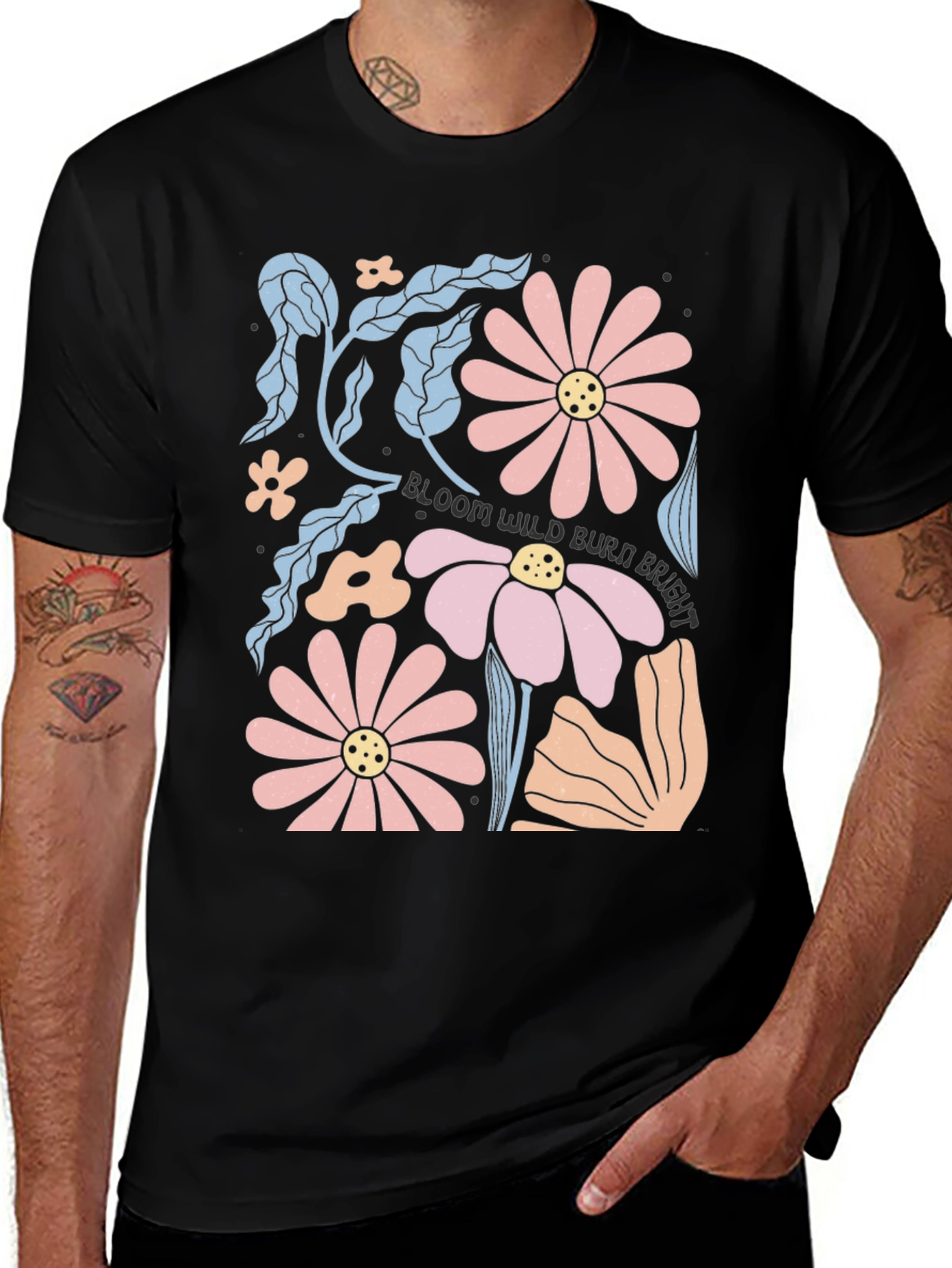 Black Bloom Wild Burn Bright Graphic Tee main image