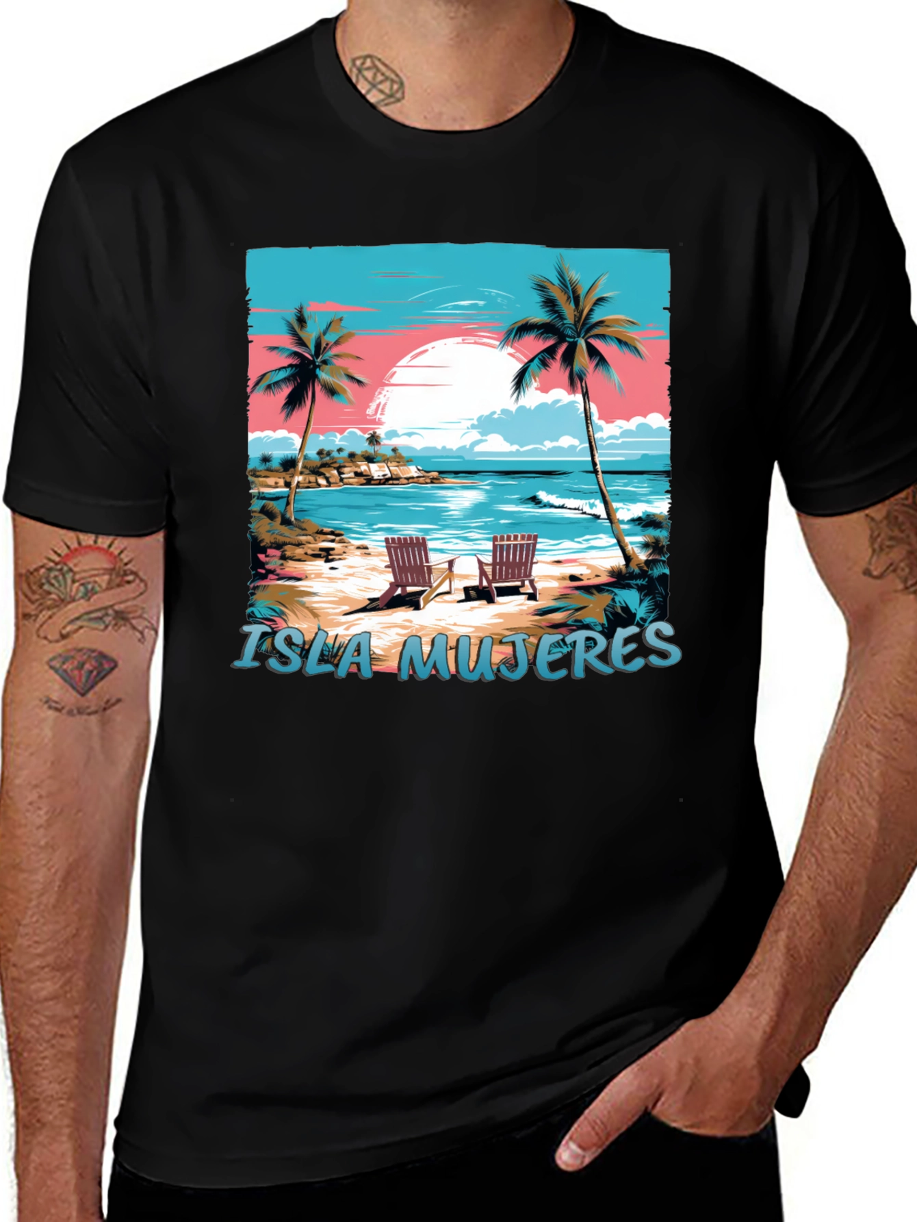 Variant 8 of Isla Mujeres Beach Graphic Tee