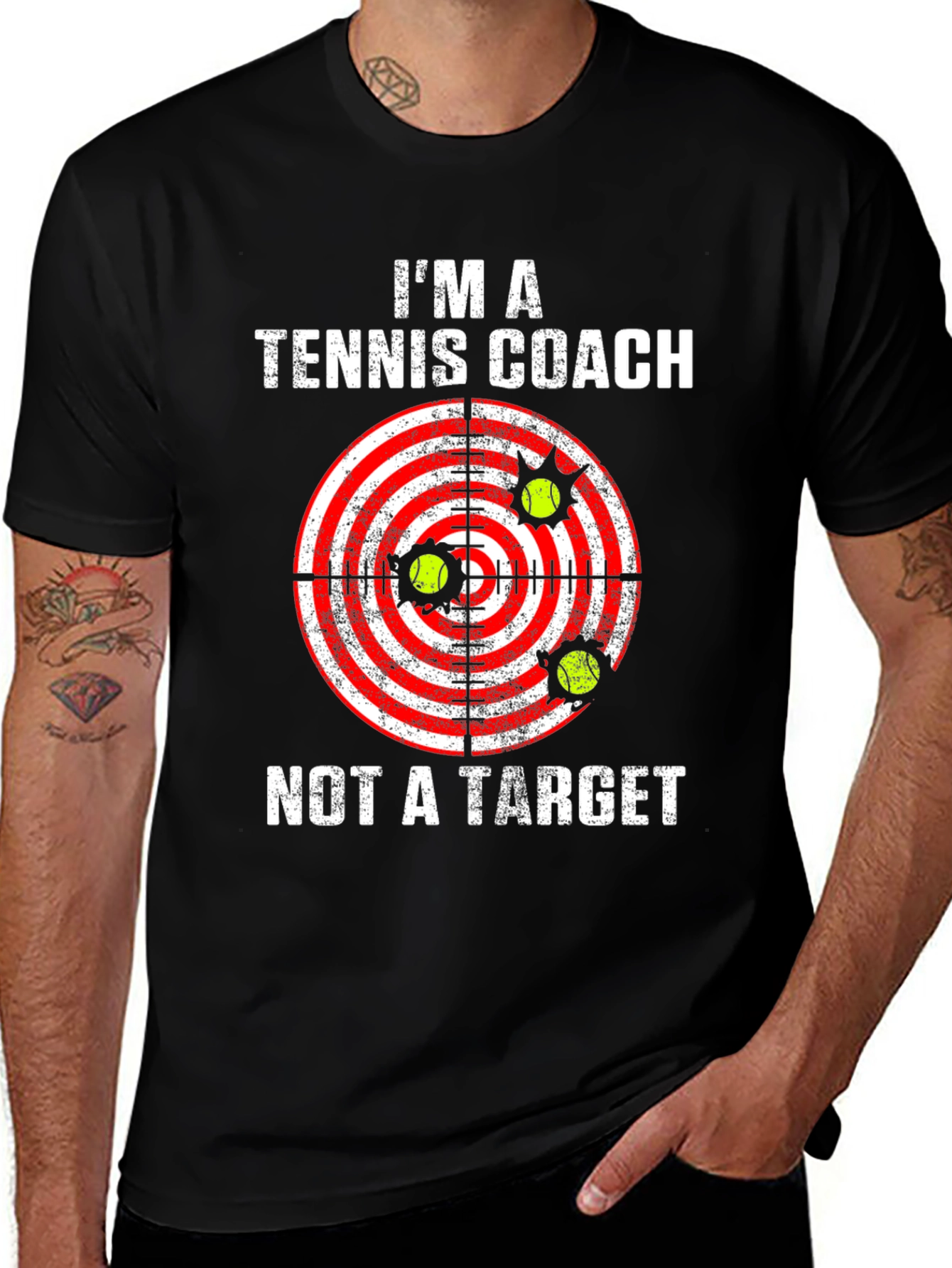 Variant 5 of Tennis Coach Tee: I'm a Coach, Not a Target!