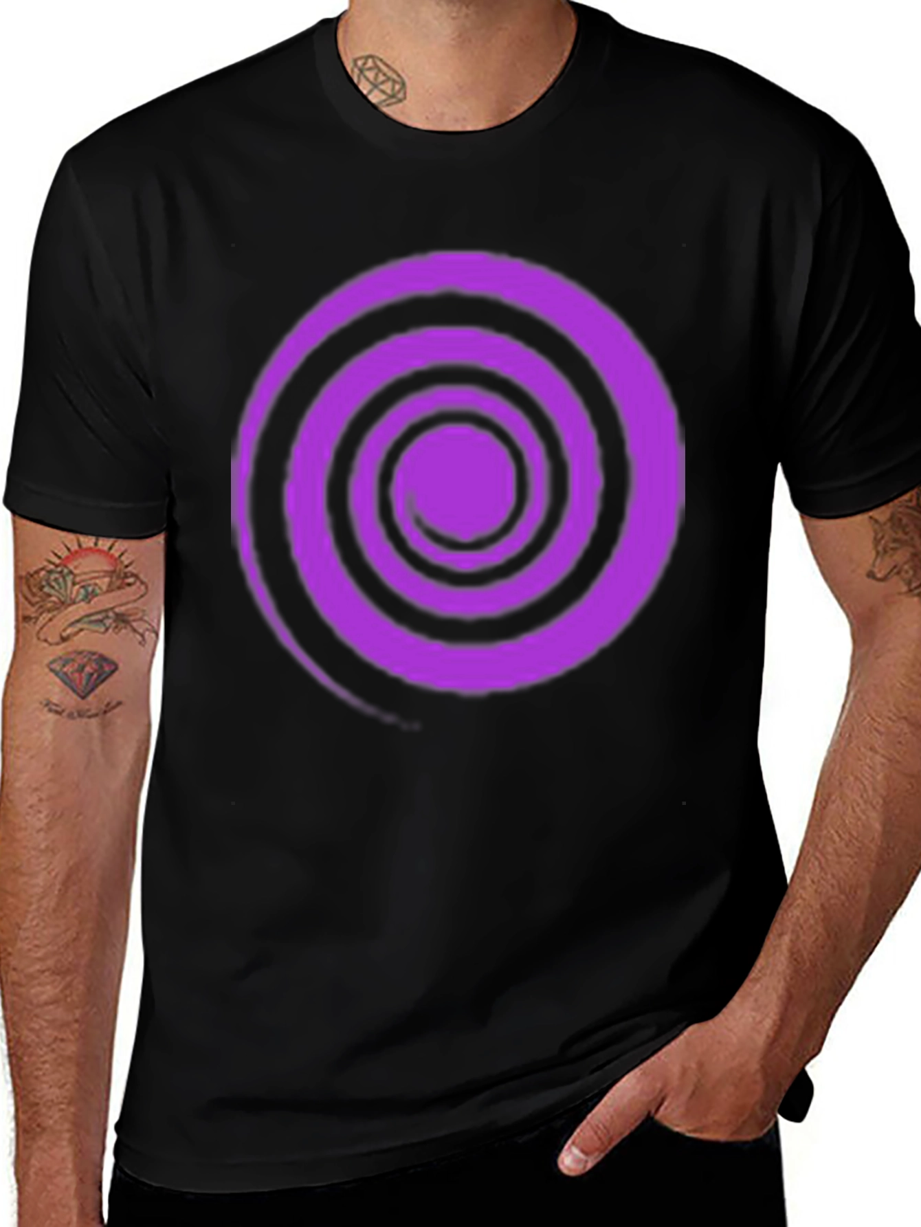 Variant 8 of Swirl Graphic Tee - Black Cotton Comfort