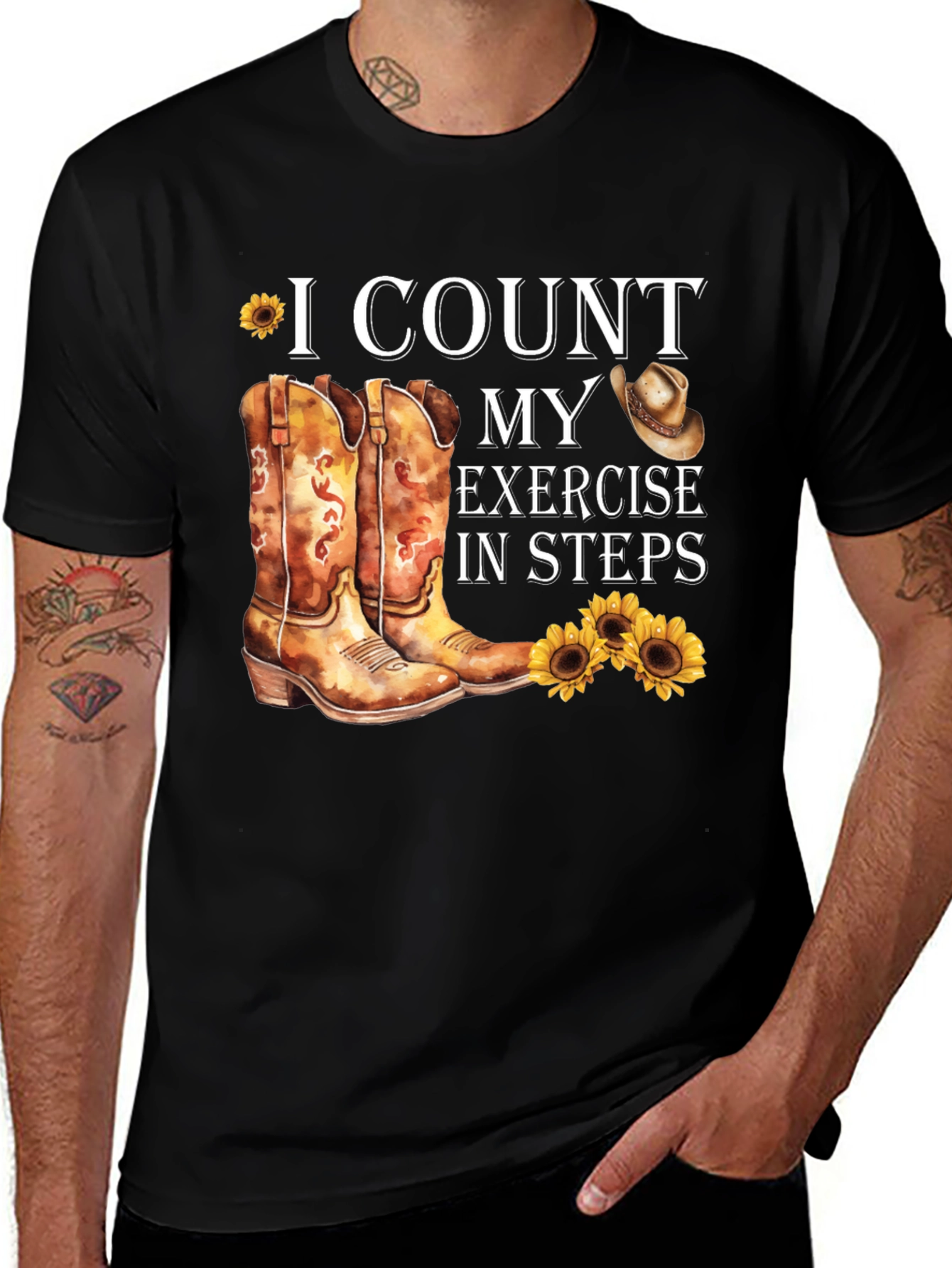 Variant 29 of I Count My Exercise In Steps T-Shirt