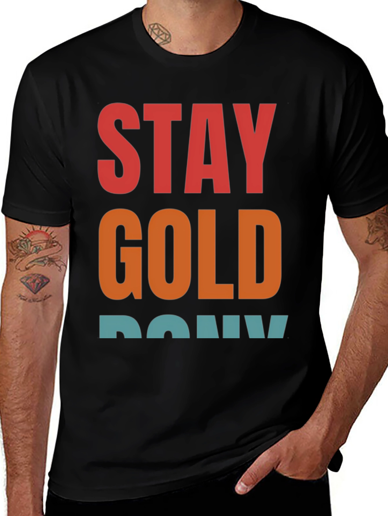 Variant 28 of Stay Gold Ponyboy Black Graphic Tee
