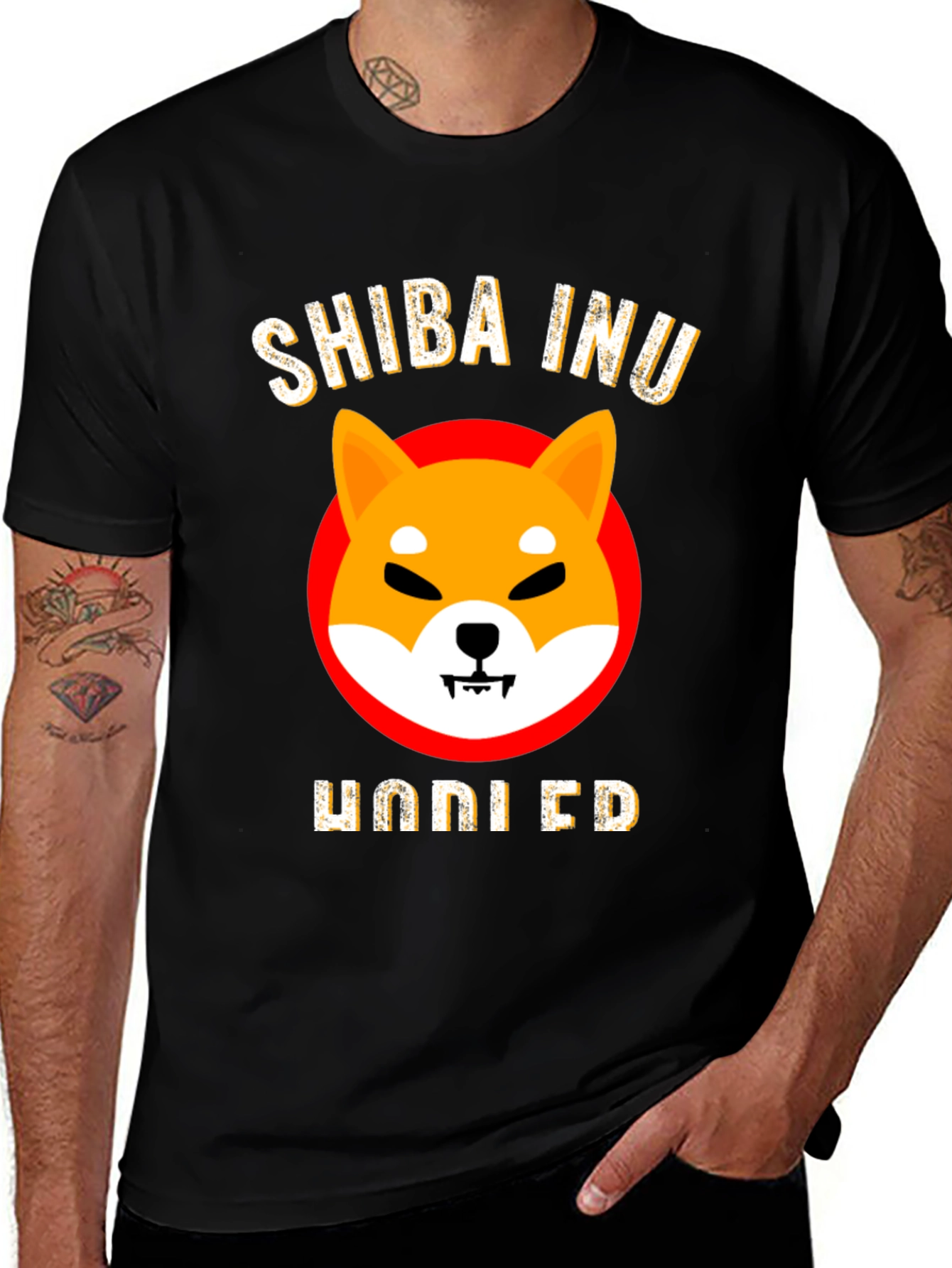 Variant 21 of Shiba Inu HODLED Black T-Shirt