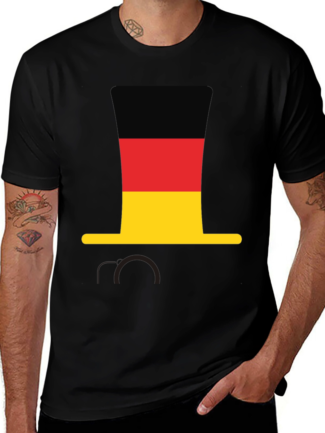 Variant 18 of Germany Flag Top Hat T-Shirt