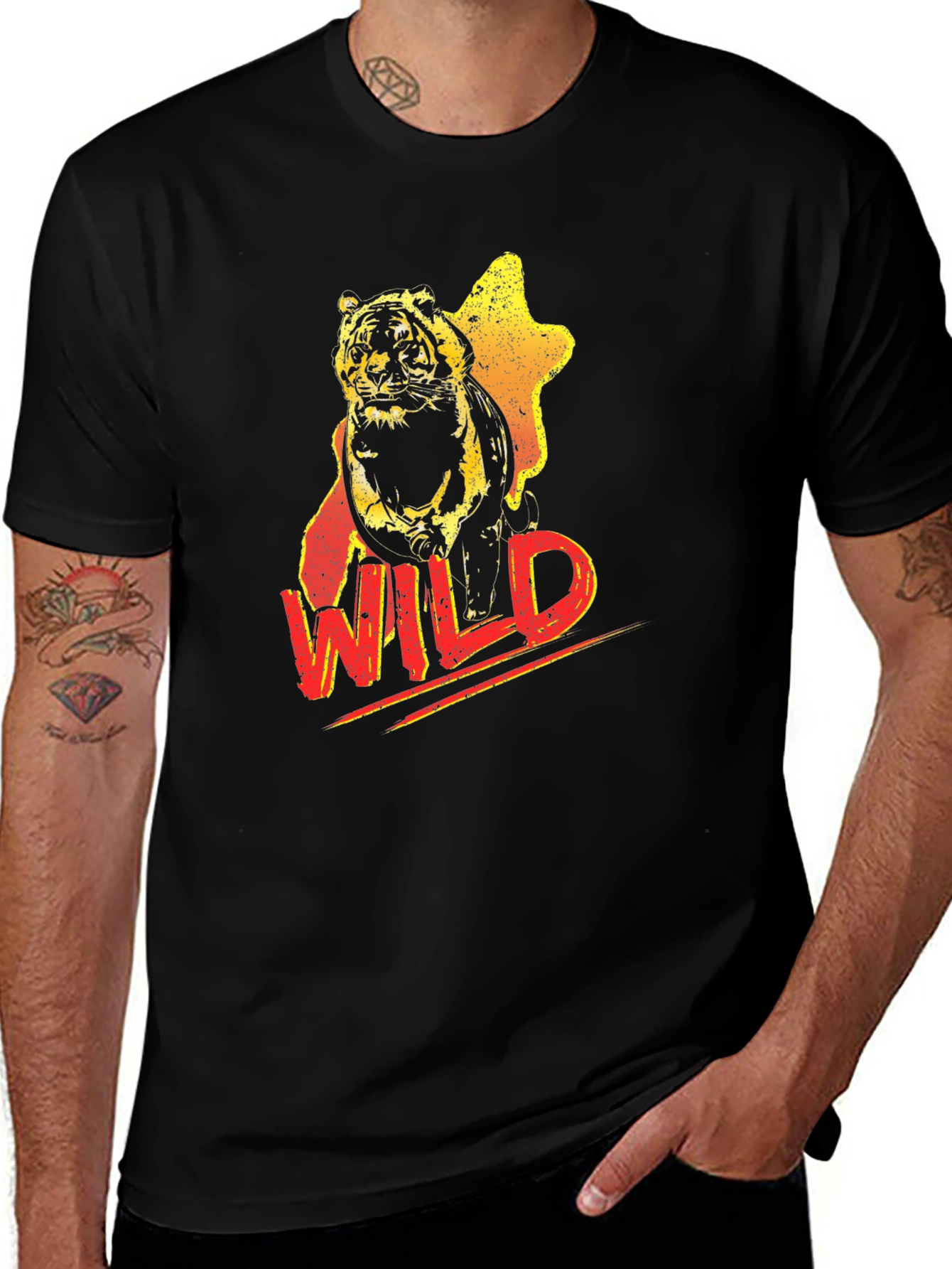 Variant 25 of Wild Tiger Graphic Black T-Shirt