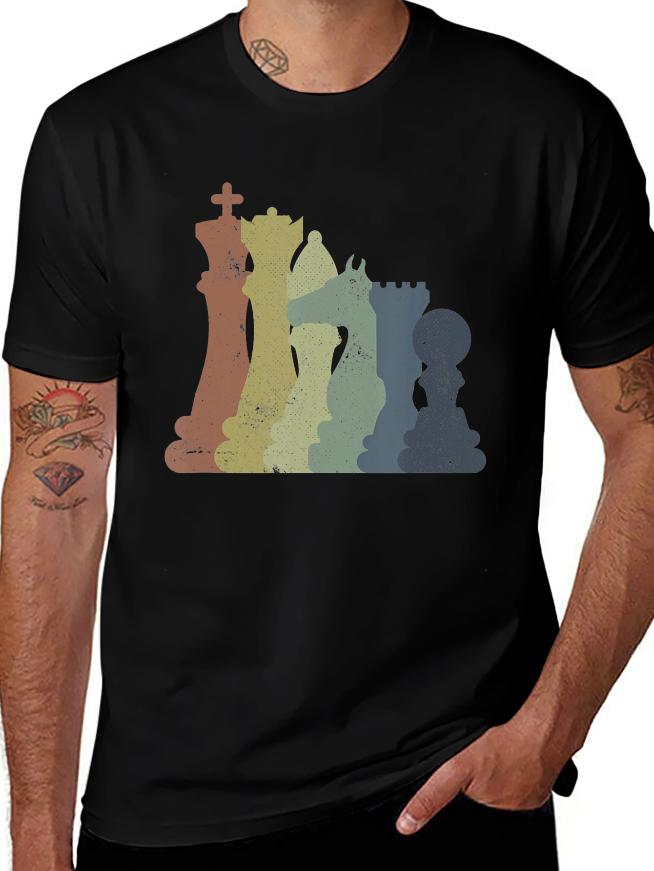 Variant 13 of Retro Chess Piece T-Shirt - Vintage Style Design