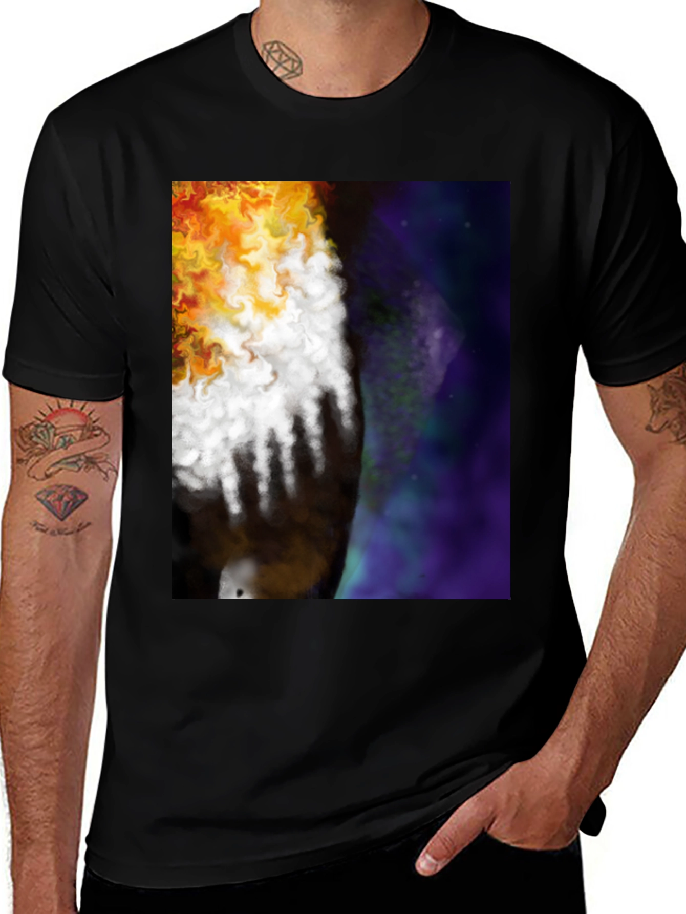 Variant 15 of Abstract Fire & Space Graphic T-Shirt