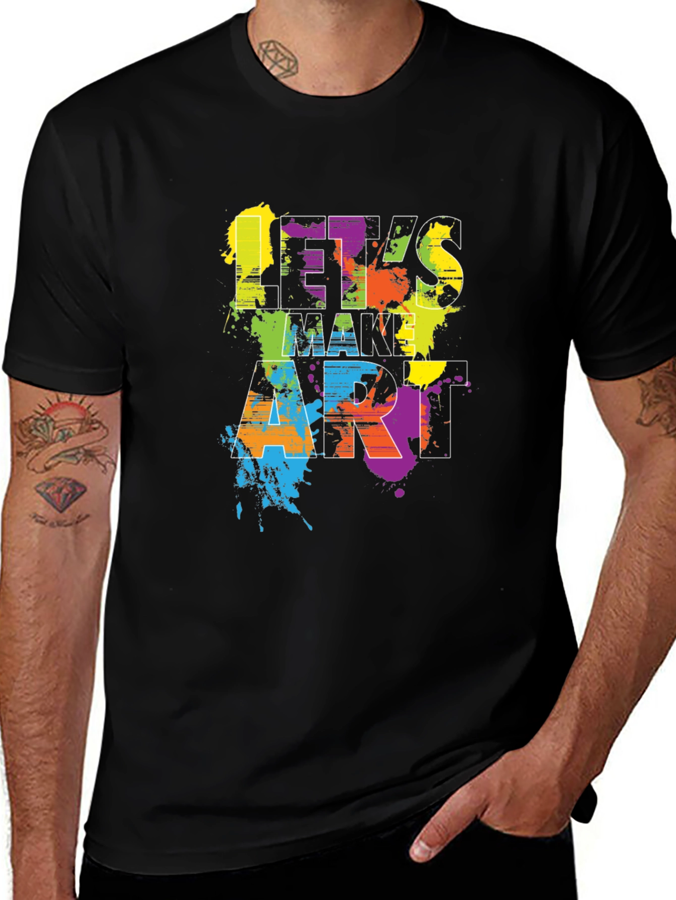 Variant 28 of Let's Make Art Black T-Shirt