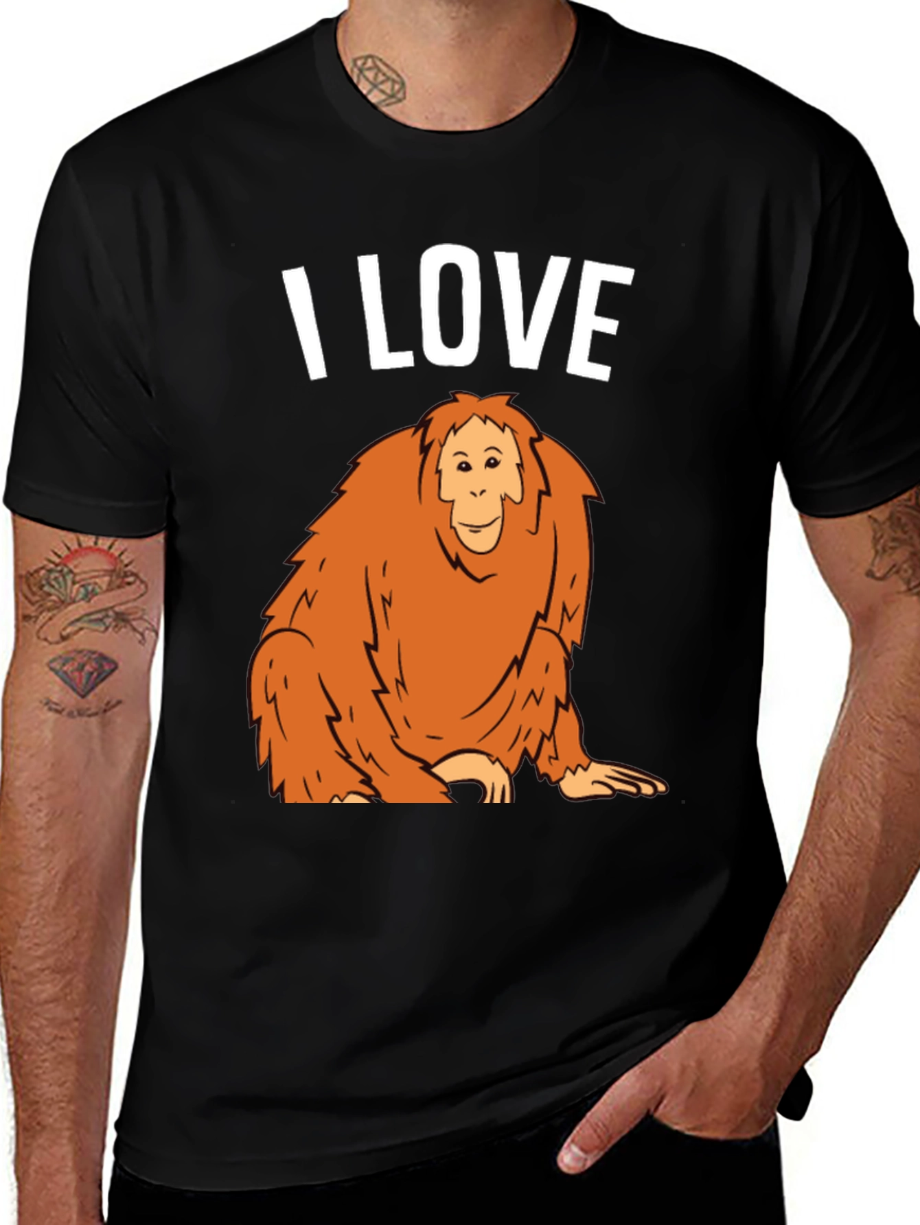 Variant 2 of I Love Orangutans Graphic T-Shirt