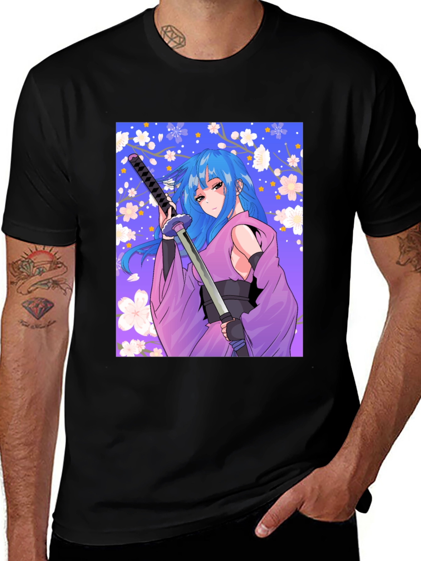 Variant 20 of Anime Girl Katana T-Shirt