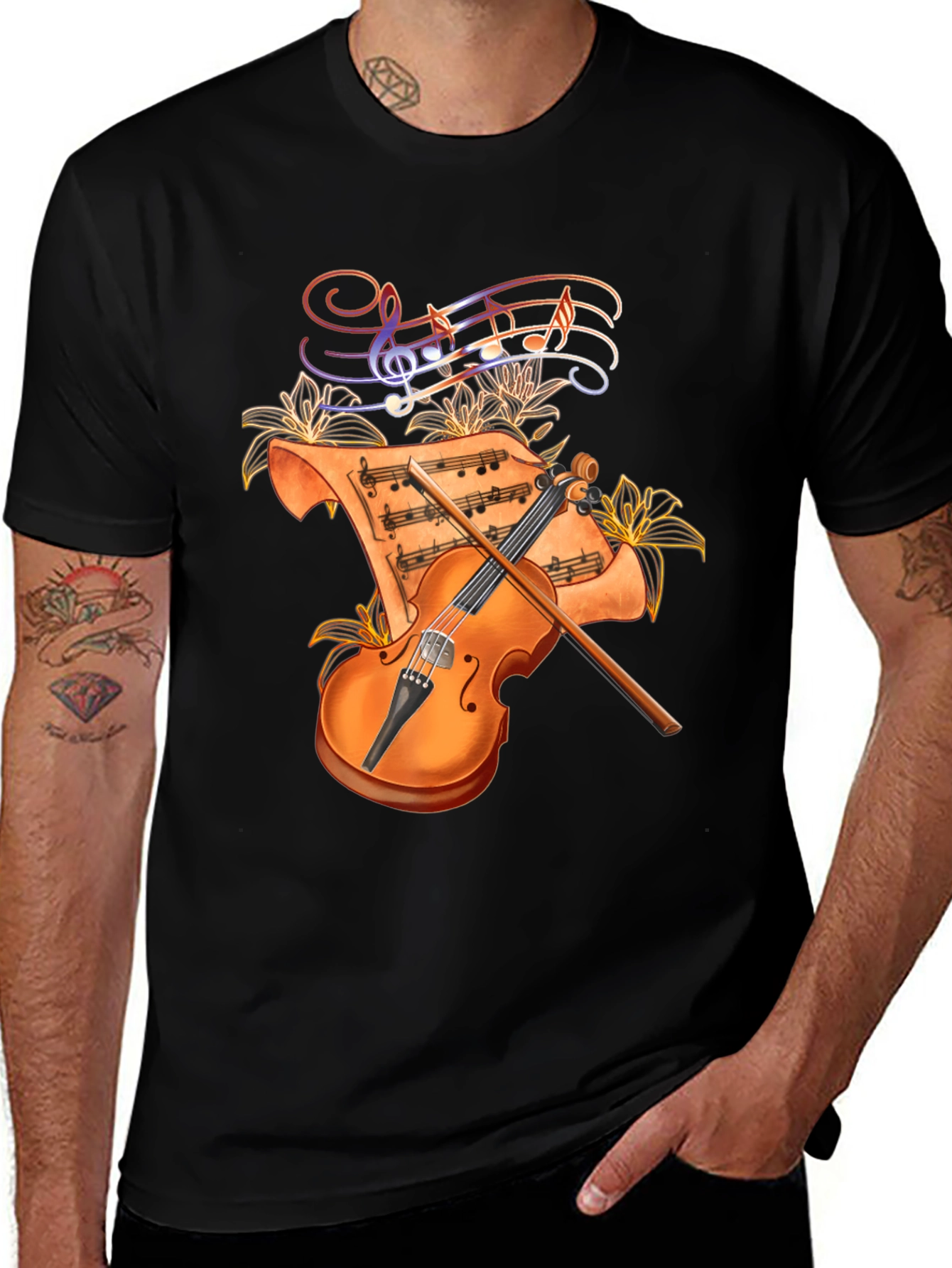 Variant 26 of Musical Violin Graphic T-Shirt