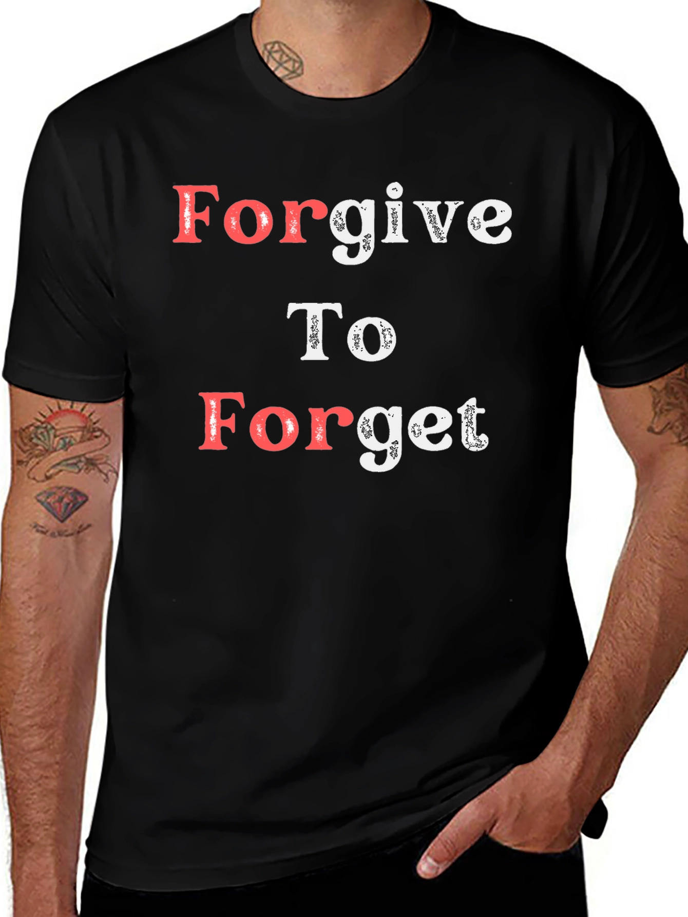 Variant 22 of Forgive To Forget Graphic Tee - Trendy Crew Neck T-Shirt