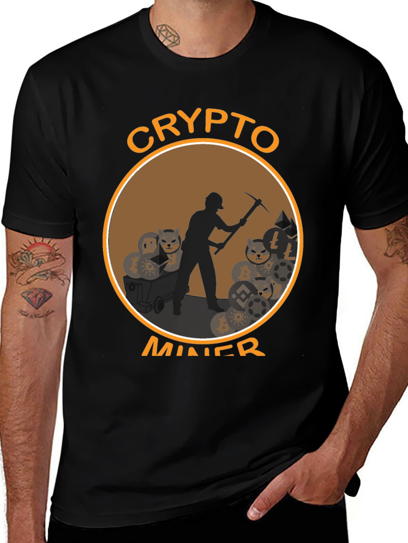Variant 2 of Crypto Miner Graphic T-Shirt - Black