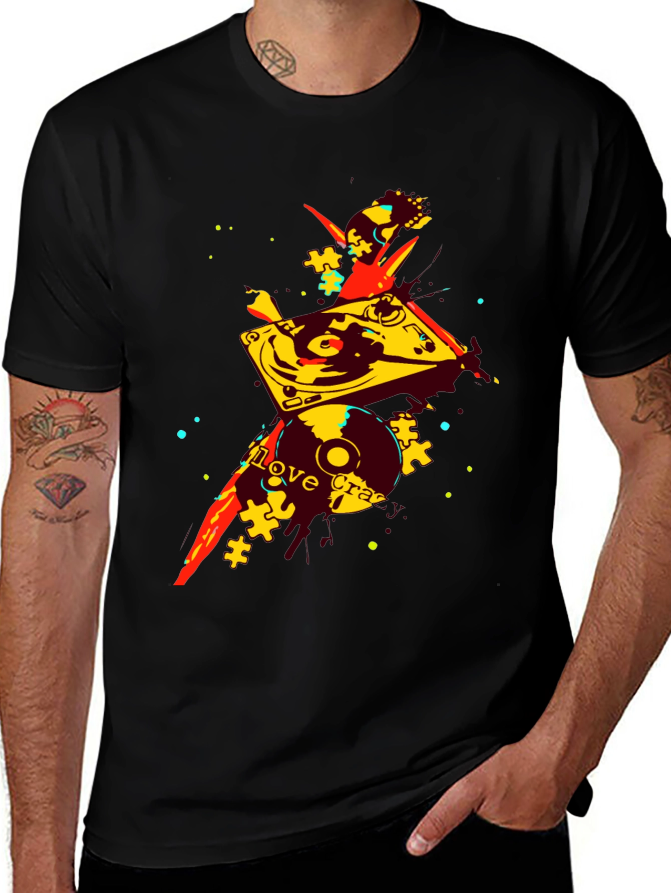 Variant 19 of Abstract DJ Turntable Graphic T-Shirt