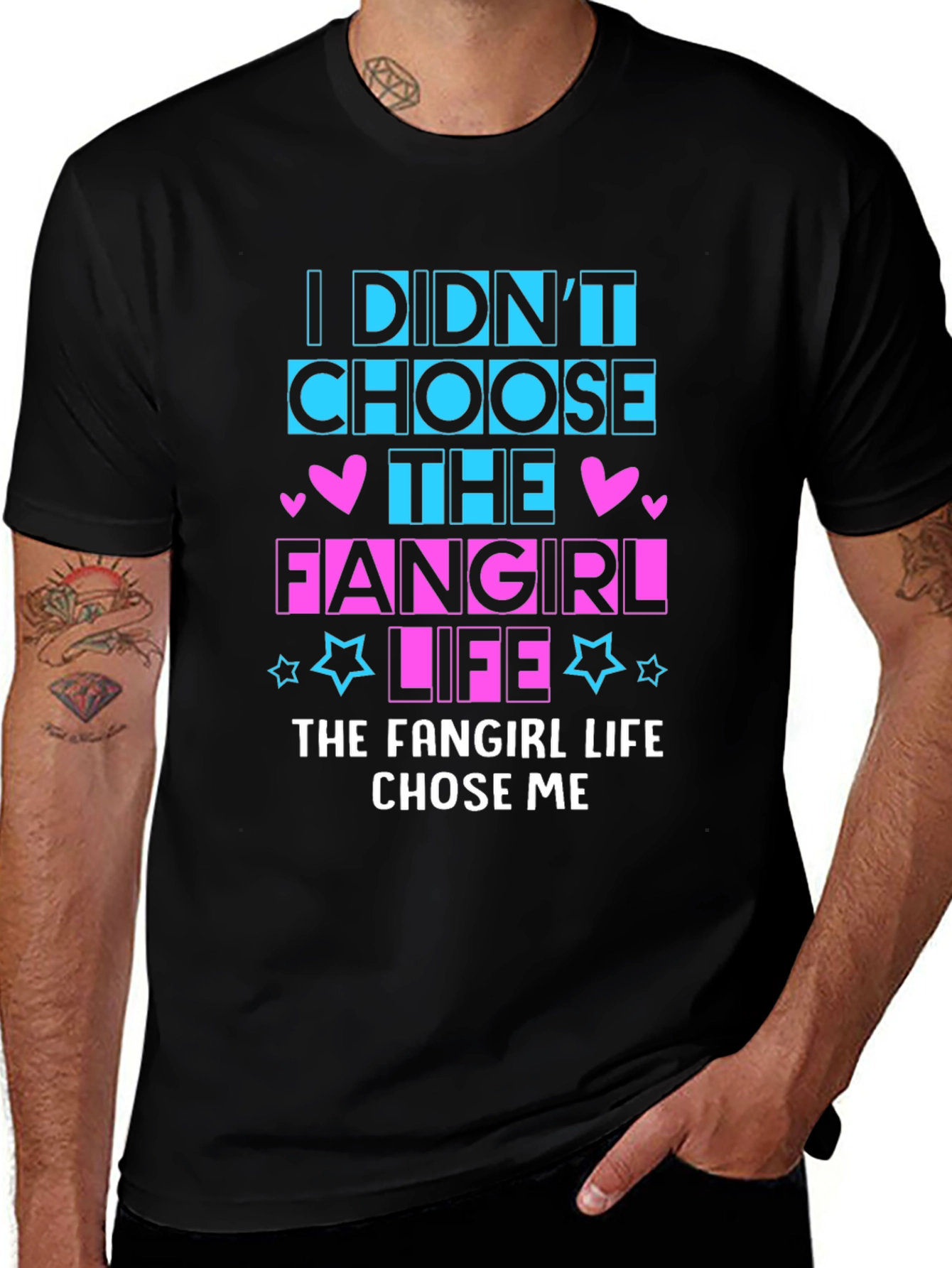 Fangirl Life Black Graphic T-Shirt