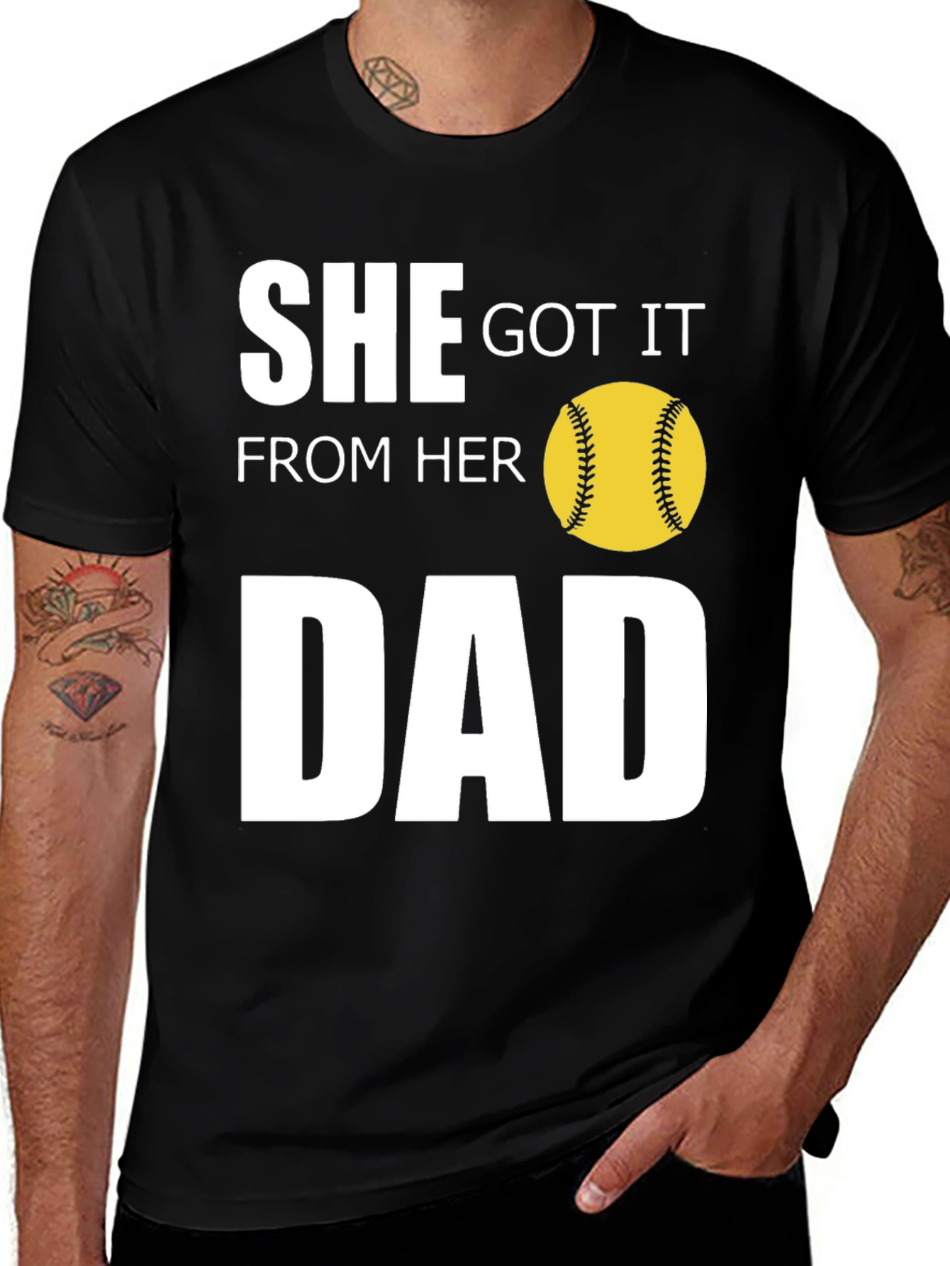 Variant 8 of She Got It From Her Dad Softball T-Shirt