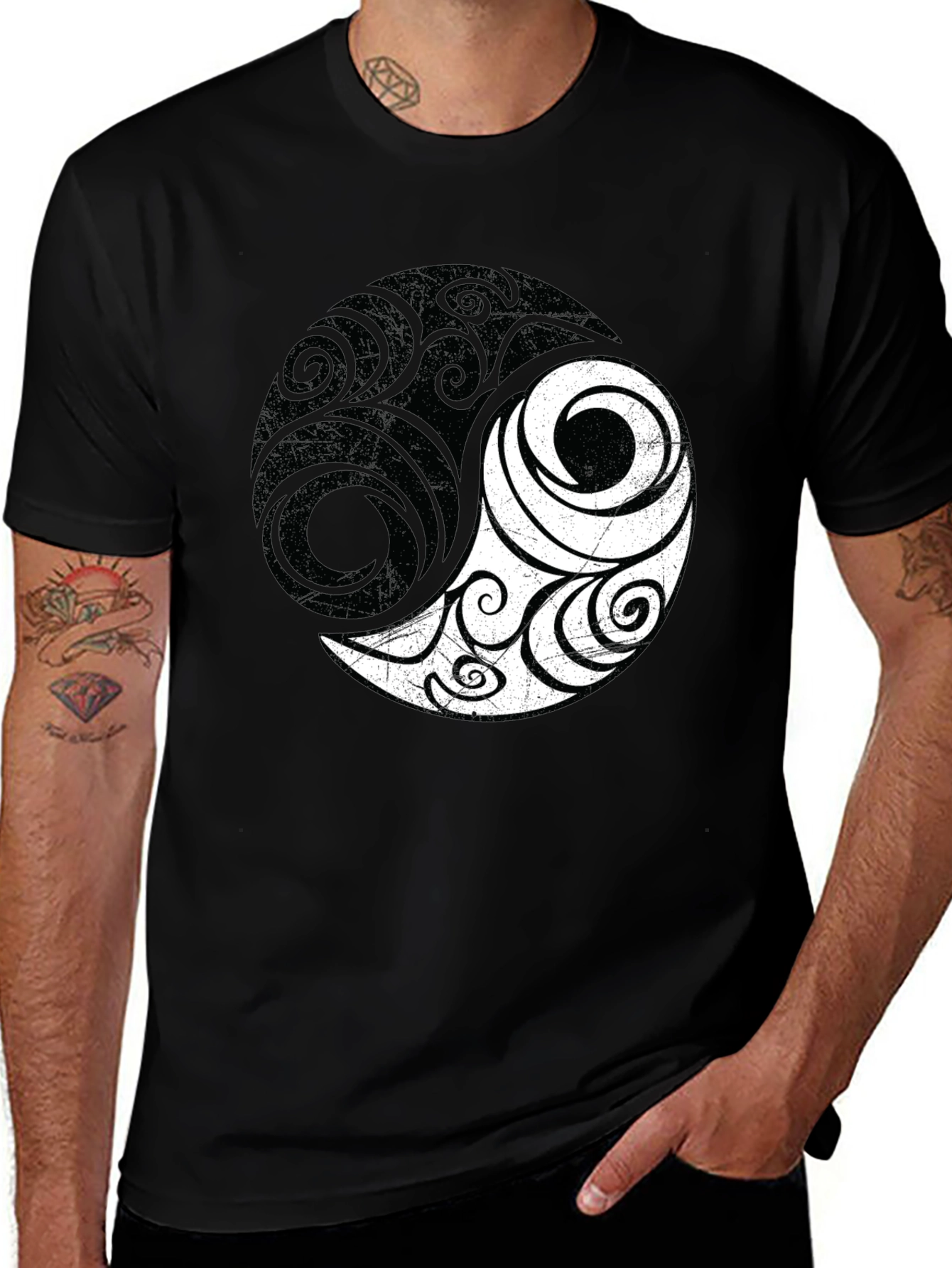 Yin Yang T-Shirt - Black and White Graphic Tee