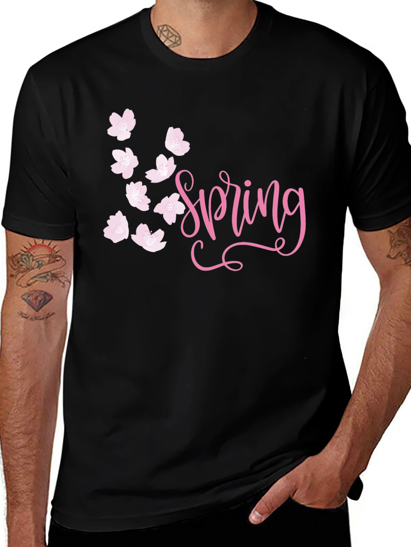 Spring Blossom Black T-Shirt