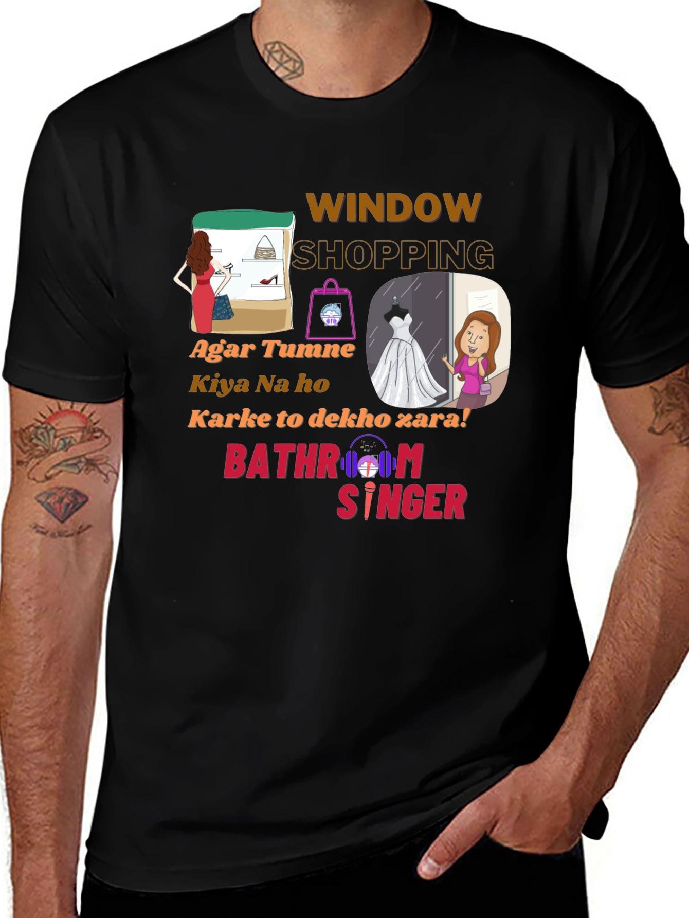 Variant 30 of Window Shopping Graphic T-Shirt - Bathroom Singer