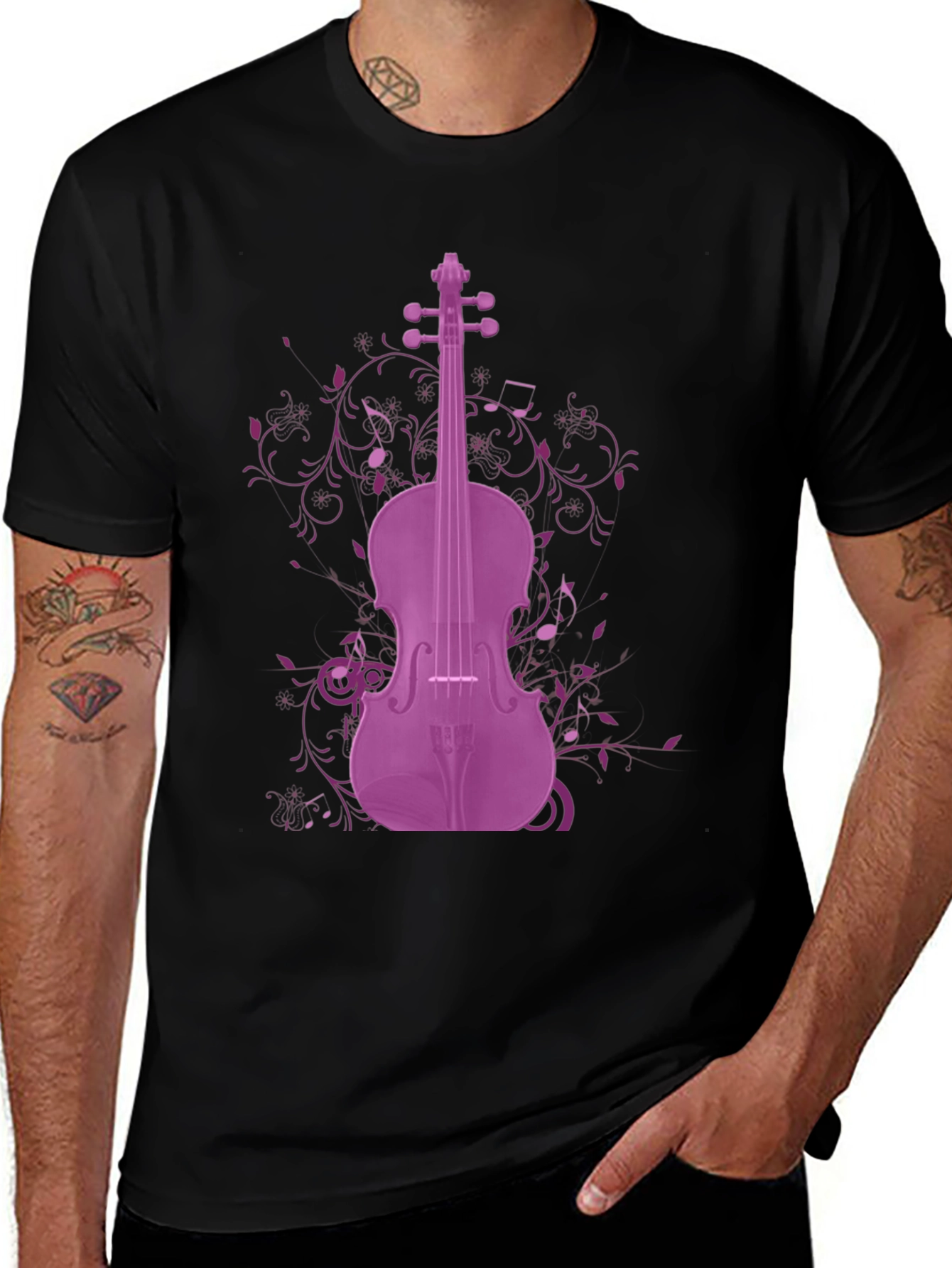 Variant 13 of Purple Violin Graphic Tee - Musician's Apparel