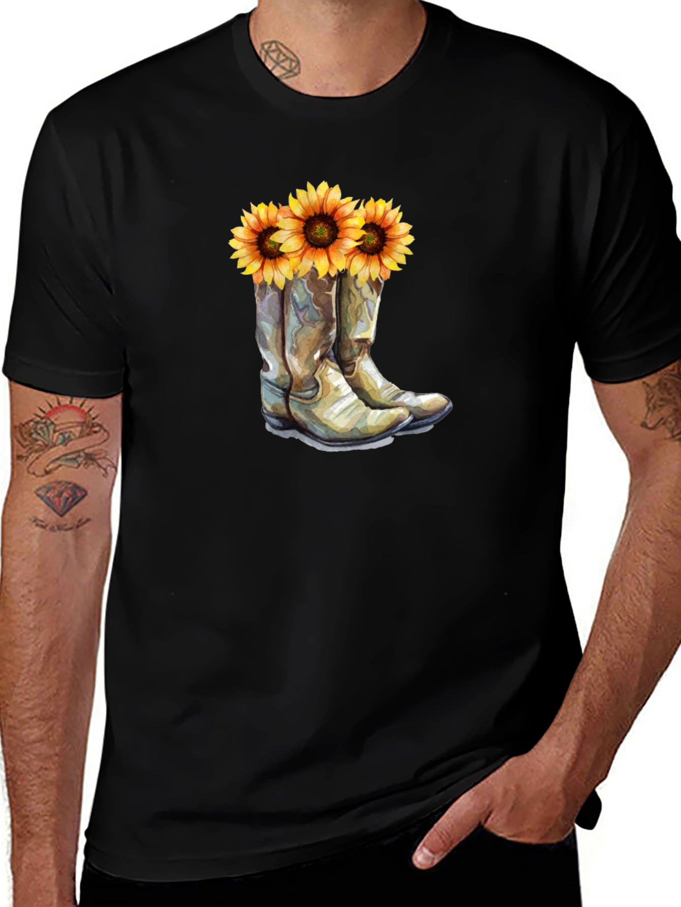 Sunflower Cowboy Boot T-Shirt