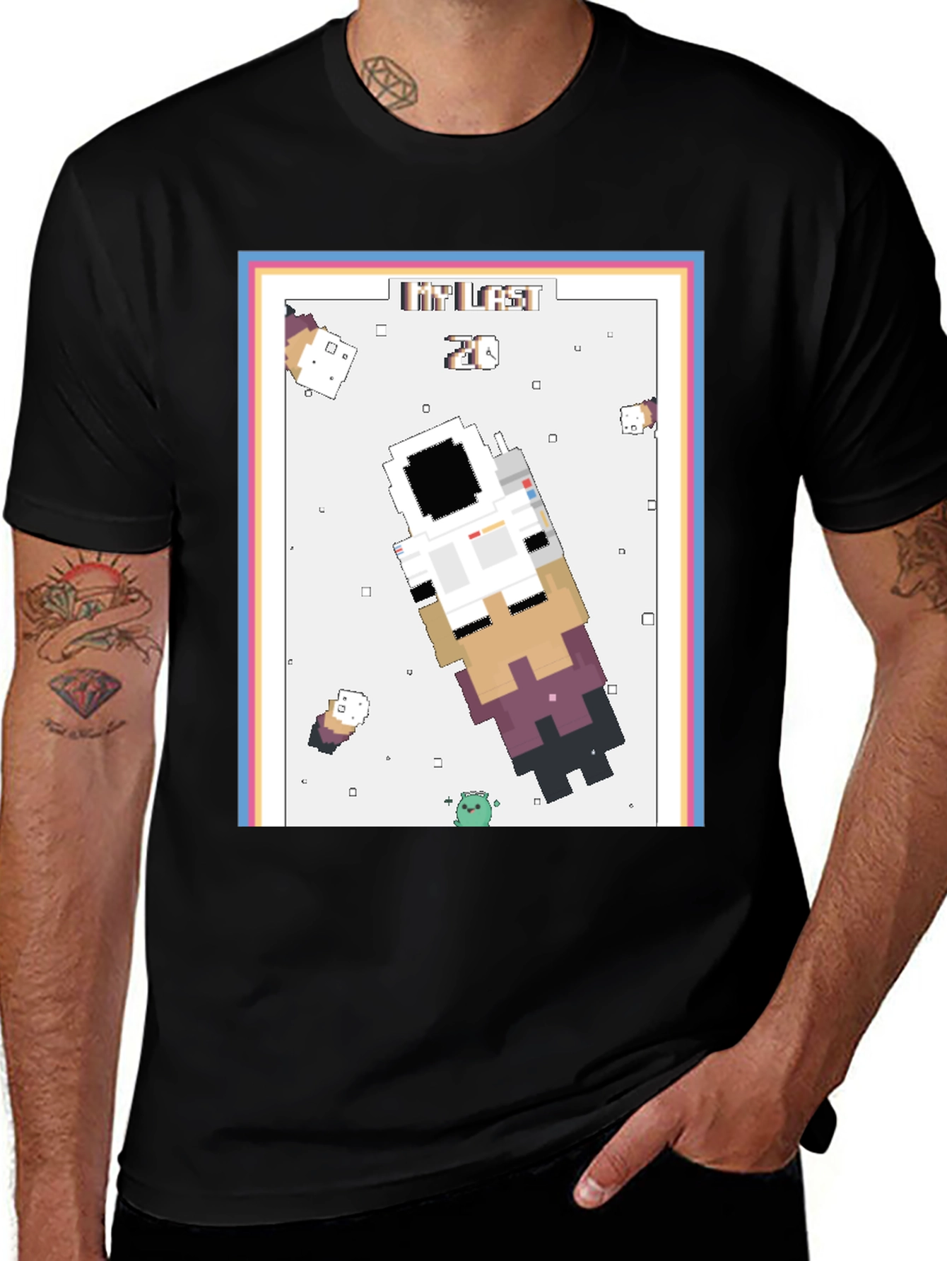 Variant 13 of Retro Astronaut T-Shirt - Pixelated Space Adventure