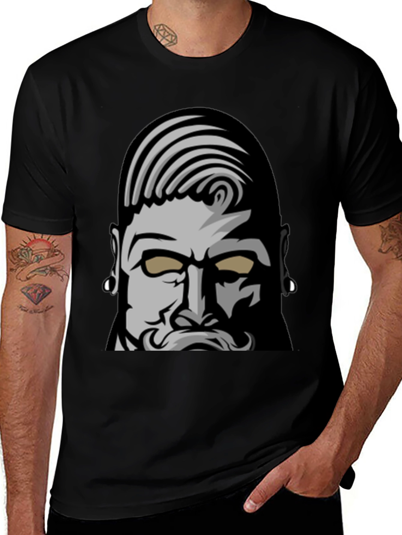 Variant 5 of Bold Graphic Tee: Bearded Man Design