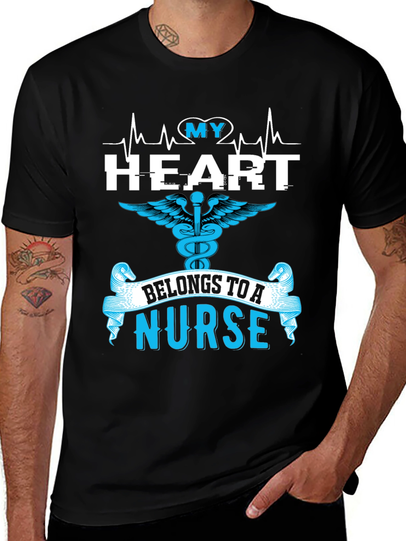 Variant 14 of My Heart Belongs To A Nurse Graphic T-Shirt