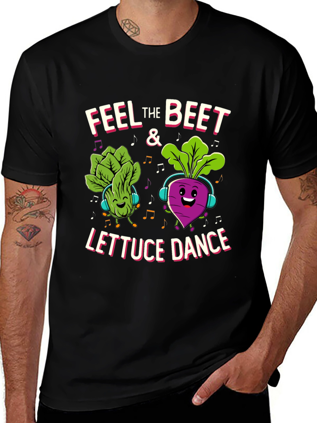 Variant 16 of Feel the Beet Lettuce Dance Black T-Shirt