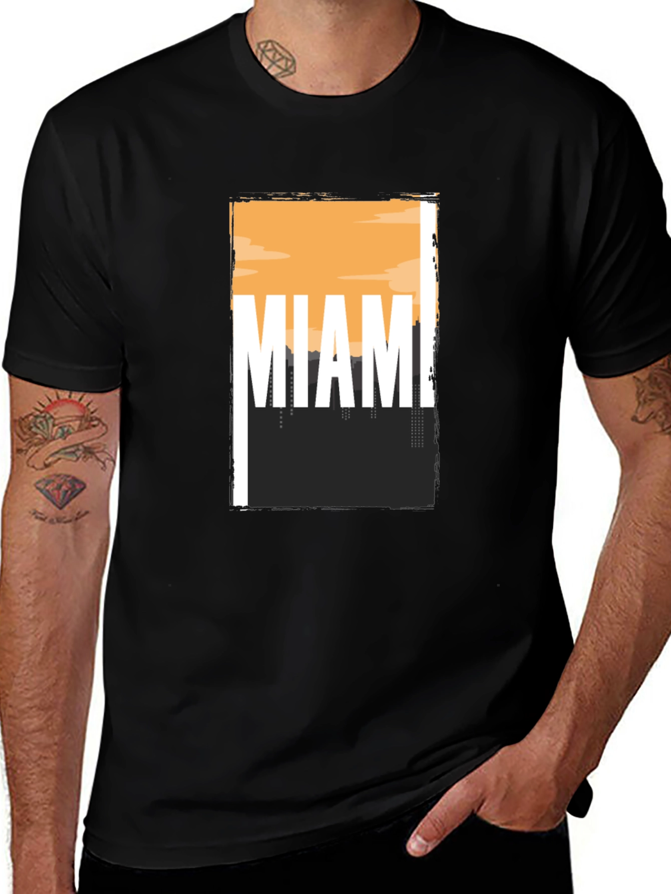 Variant 24 of Miami Skyline Graphic Tee - Soft Cotton Blend