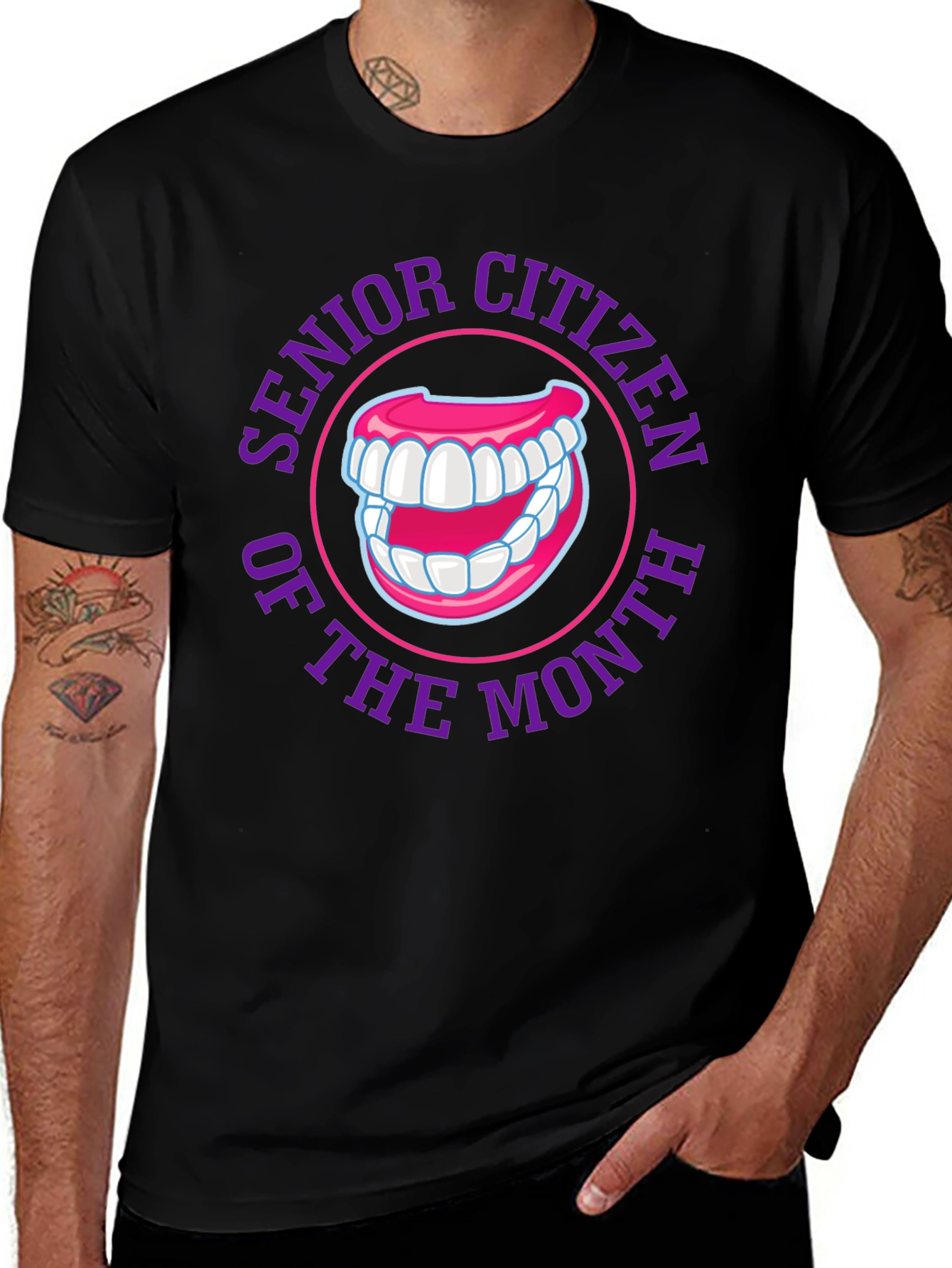 Variant 20 of Senior Citizen of the Month Black Graphic Tee