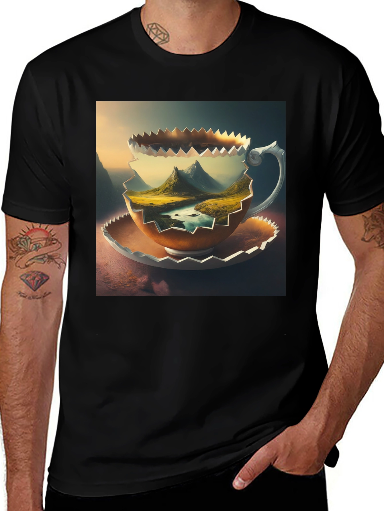 Variant 30 of Mountain View Coffee Cup T-Shirt