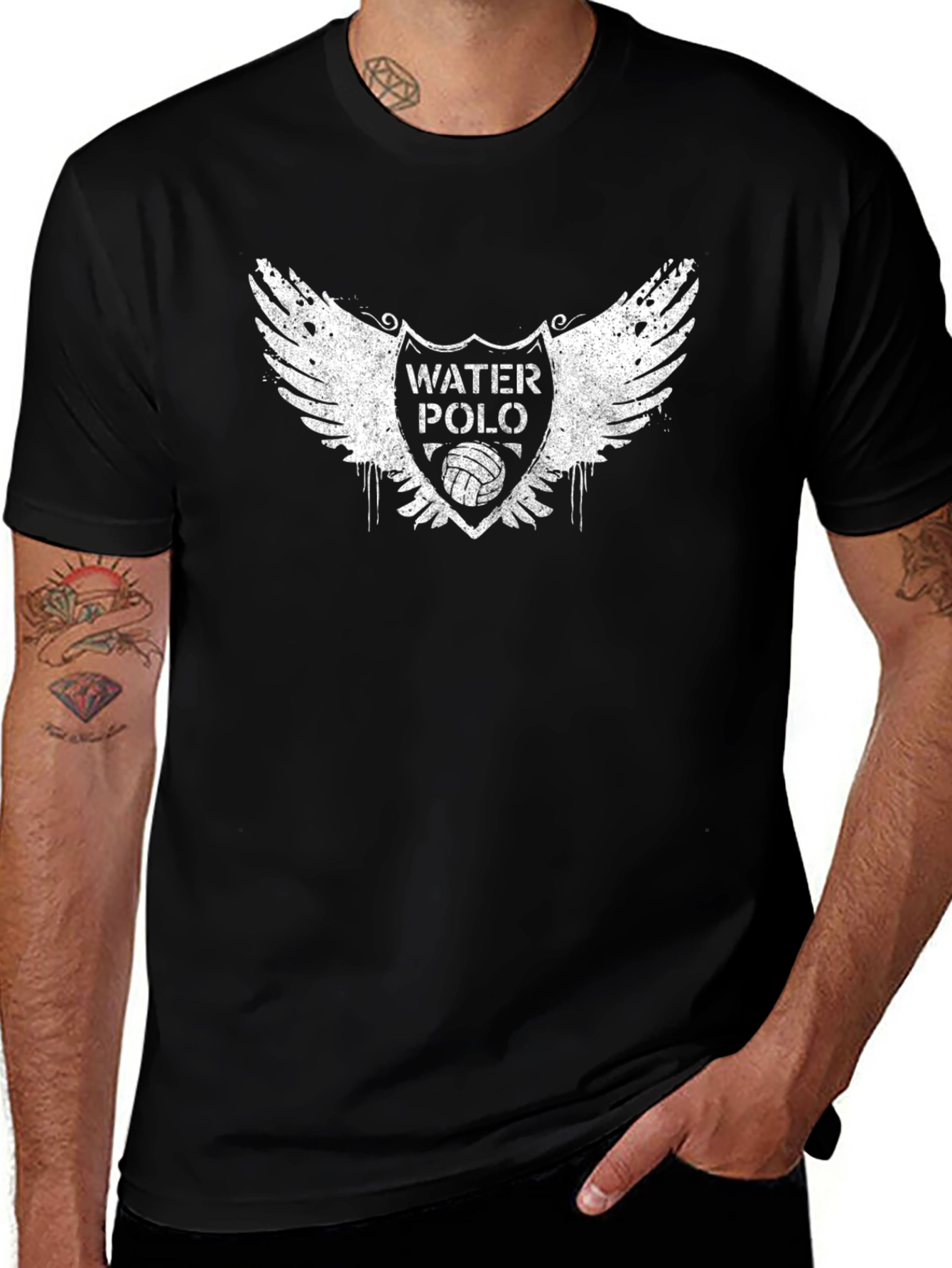Variant 12 of Water Polo Shield Graphic T-Shirt - Black