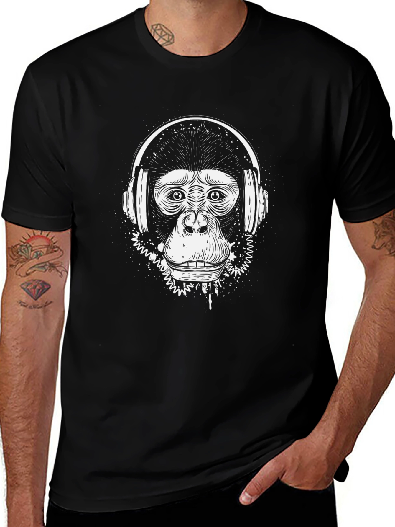 Cool Ape DJ Graphic T-Shirt - Black Cotton Tee
