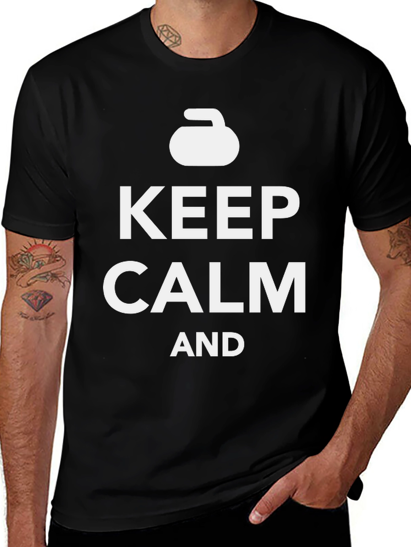 Variant 16 of Keep Calm and Curl - Fun Curling T-Shirt