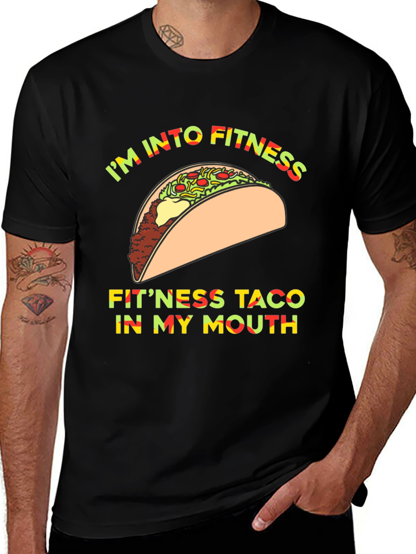 Variant 18 of I'm Into Fitness Taco T-Shirt Funny Graphic Tee