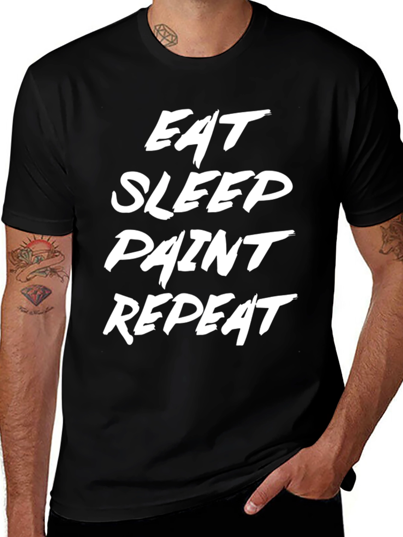 Variant 26 of Eat Sleep Paint Repeat Black T-Shirt