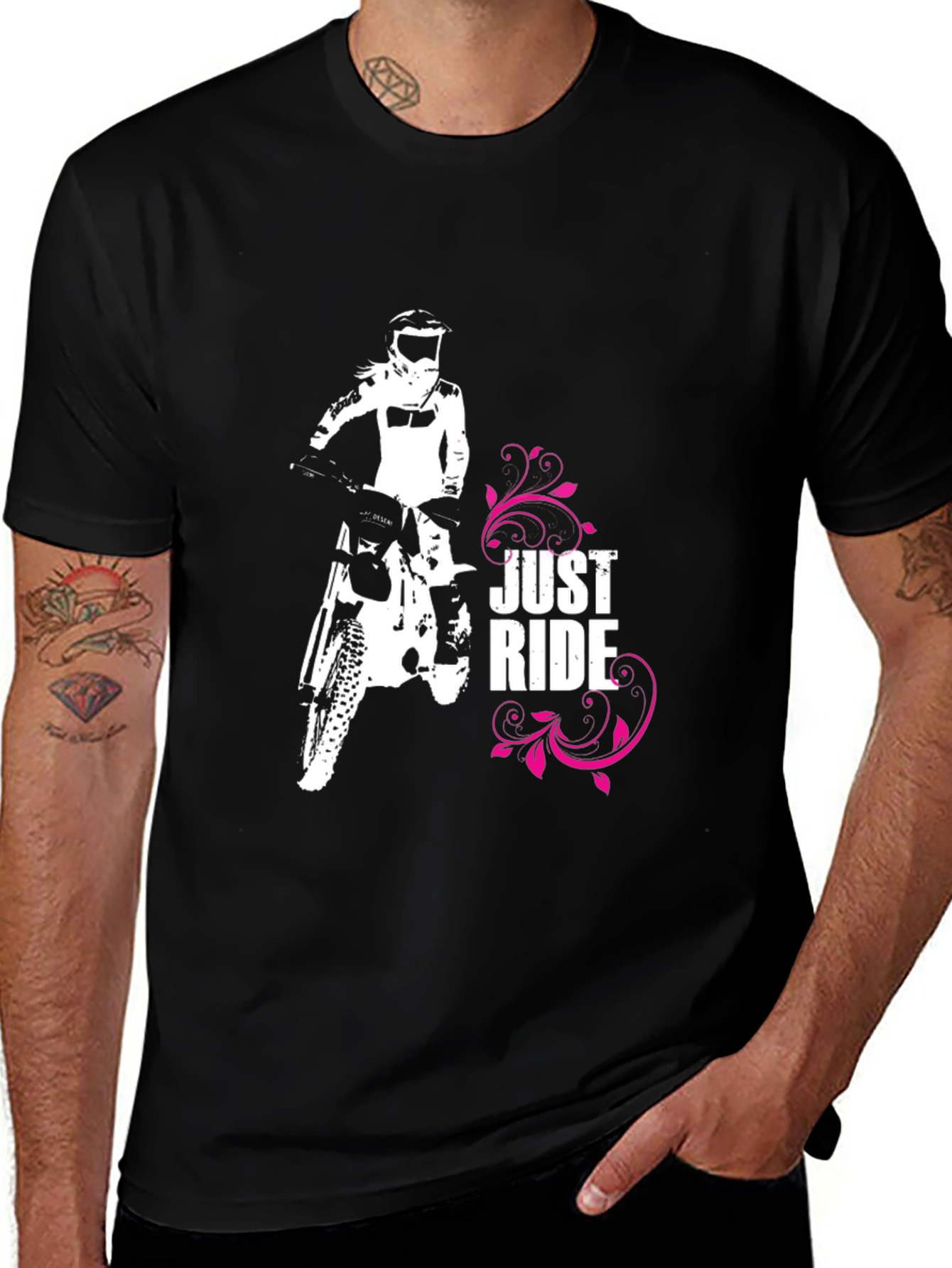 Variant 27 of Just Ride Black Graphic Tee