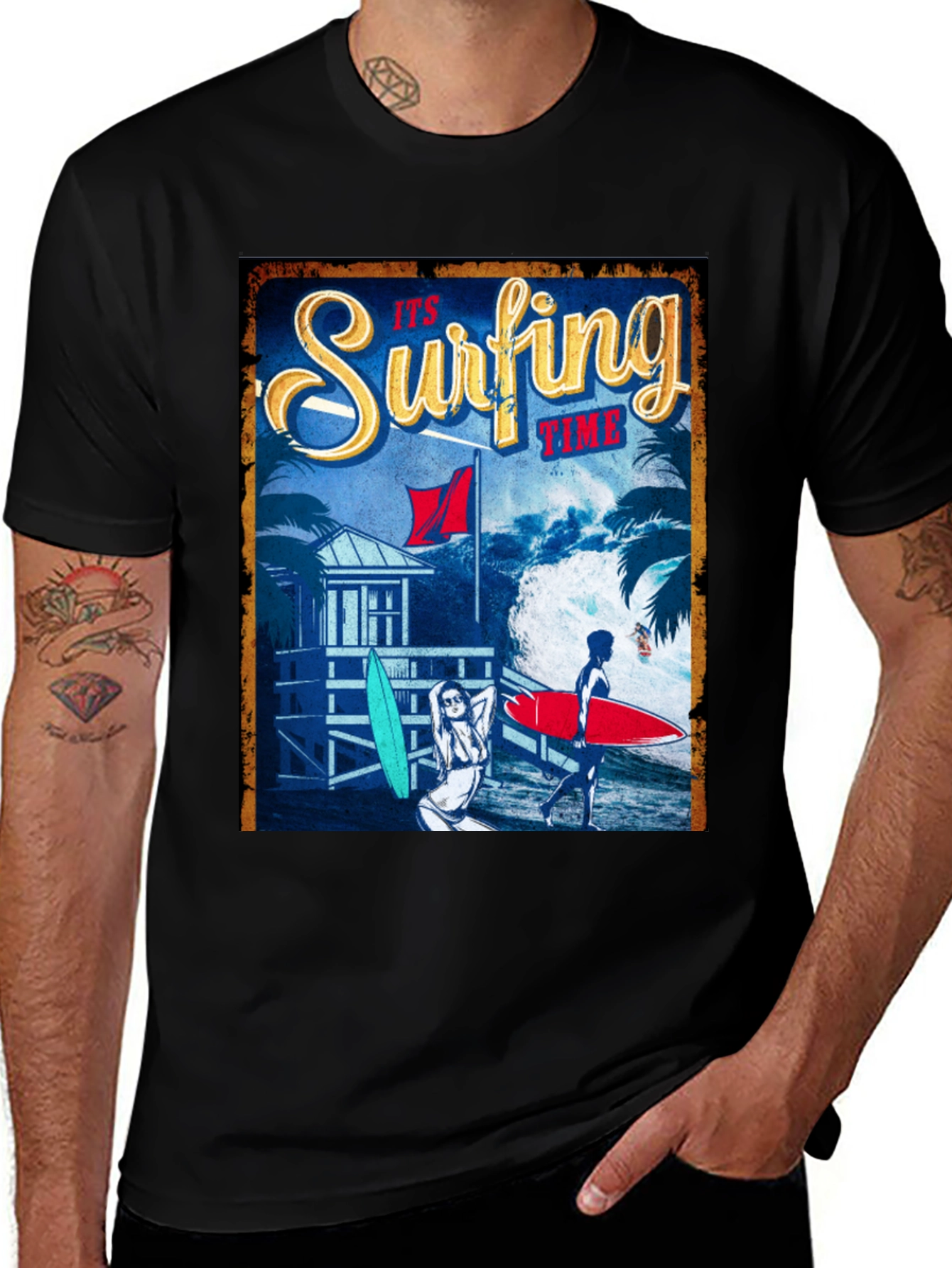 Variant 5 of Surfing Time Graphic T-Shirt - Beach Lover Tee