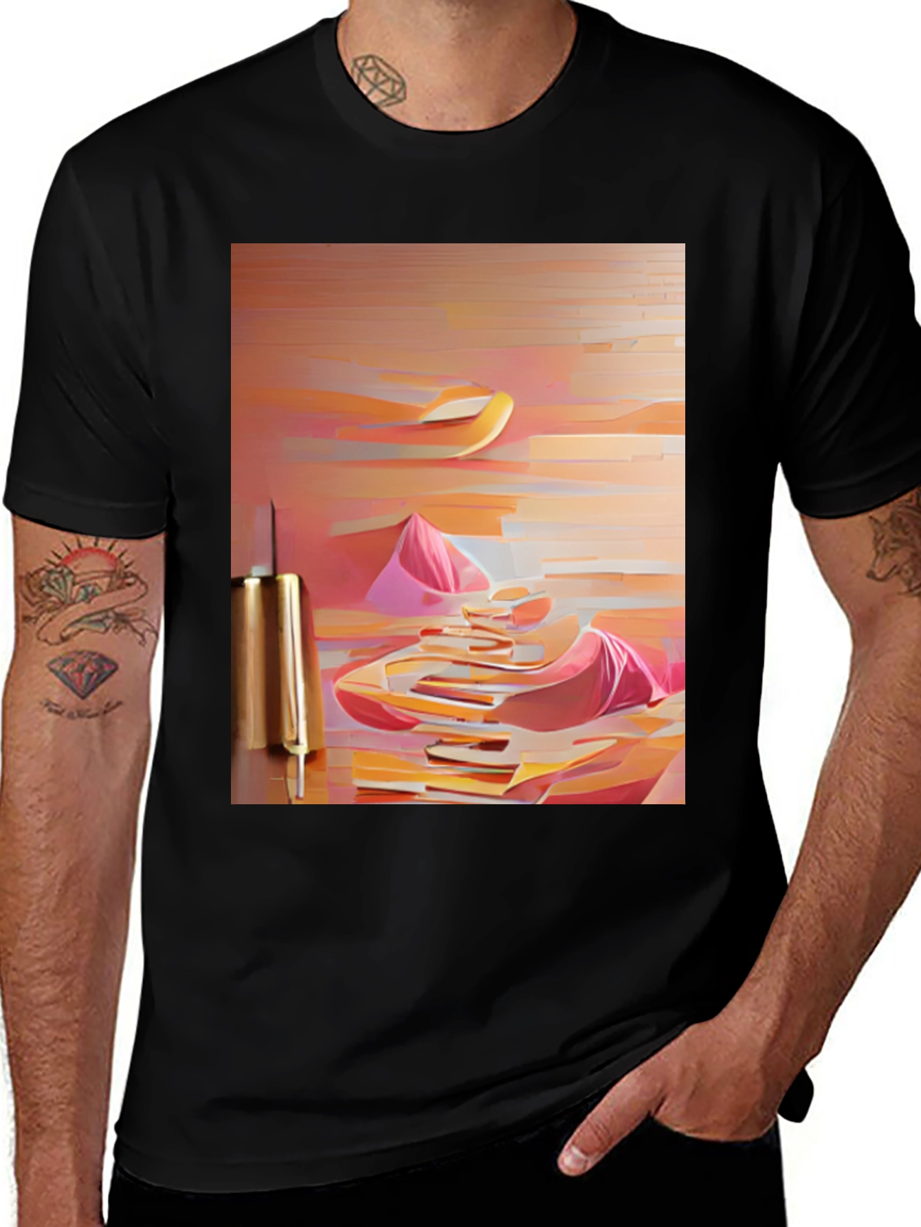 Variant 8 of Abstract Art Black T-Shirt - Modern Graphic Tee